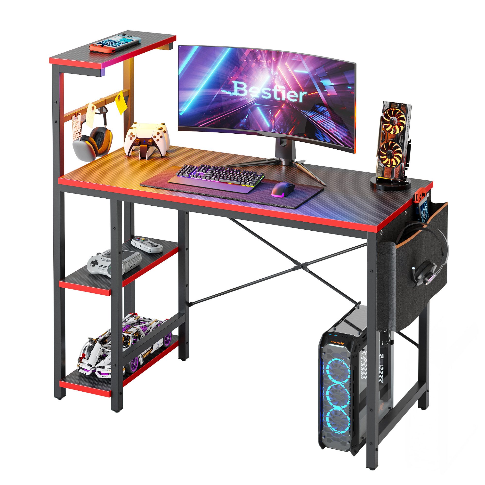 Bestier Computertisch Gamingtisch, Computertisch mit LED günstig online kaufen