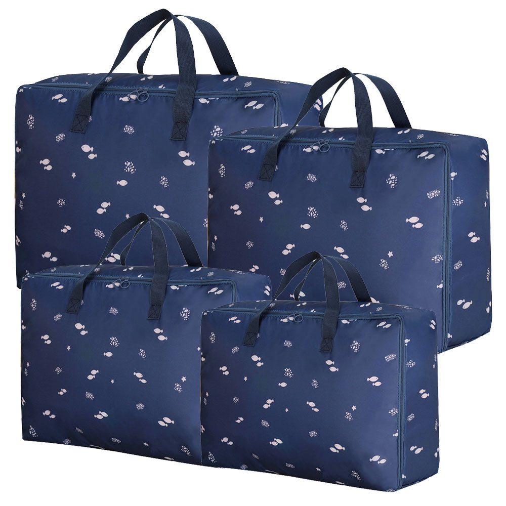 TUWENA Aufbewahrungsbox 4 Stück Aufbewahrungstasche Groß, Oxford Kleideraufbewahrung Faltbare (4 St), Umzugstasche für Umzüge, Kleidung, Bettwäsche, Haus Organisator,Decken