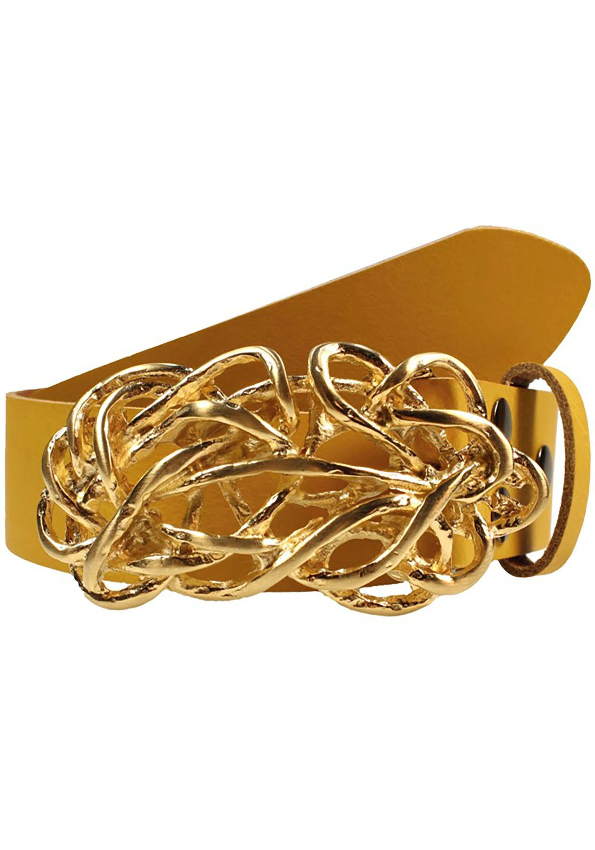 RETTUNGSRING by showroom mit 019° Gold austauschbarer Ledergürtel Glänzend« Schließe »Strohknoten