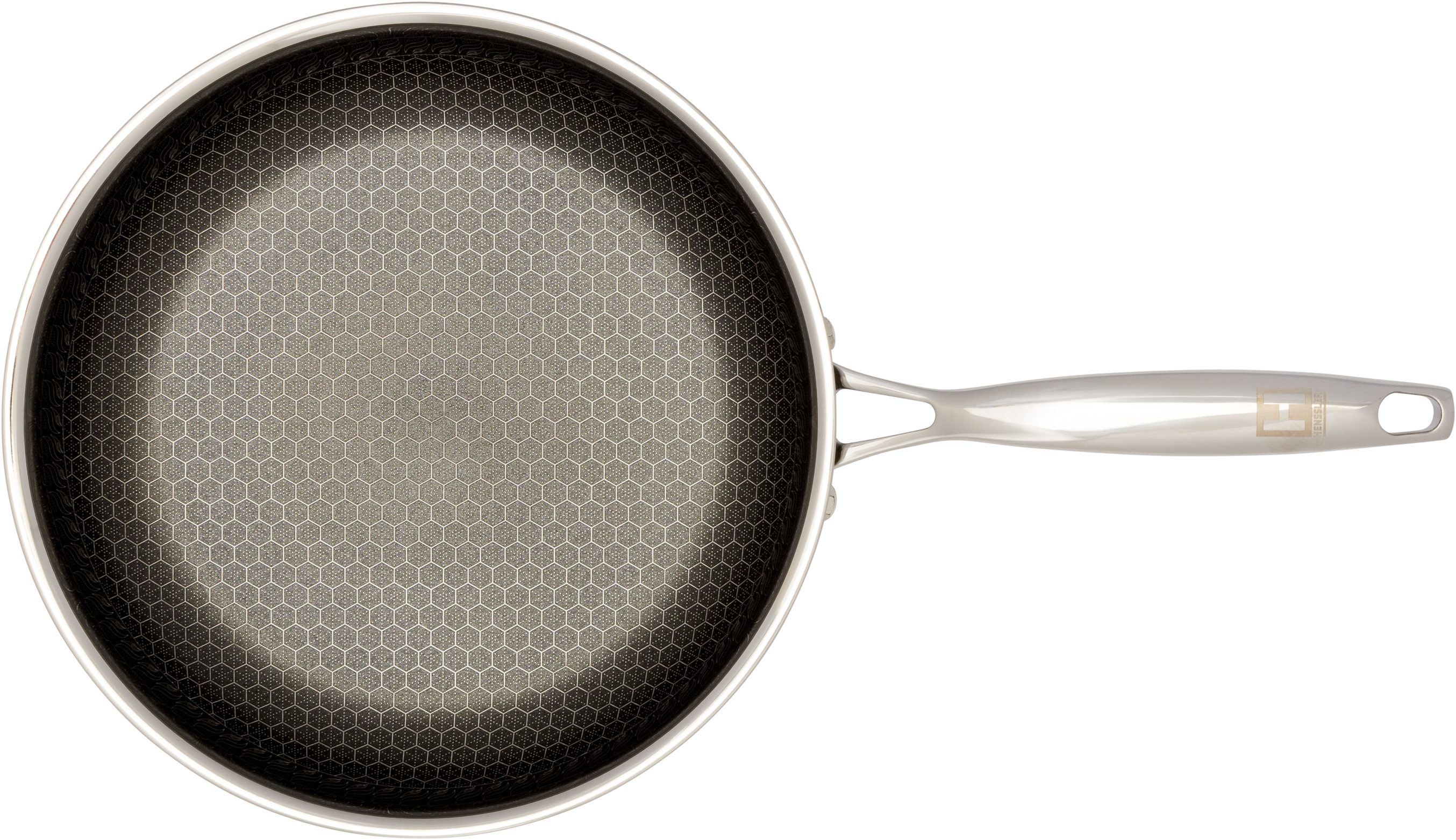 HENSSLERS Pfannen-Set HENSSLERS Bratpfannen-Set, Ø 24 und 28 cm, inkl. Deckel, Edelstahl (4-tlg), mit Wabenstruktur