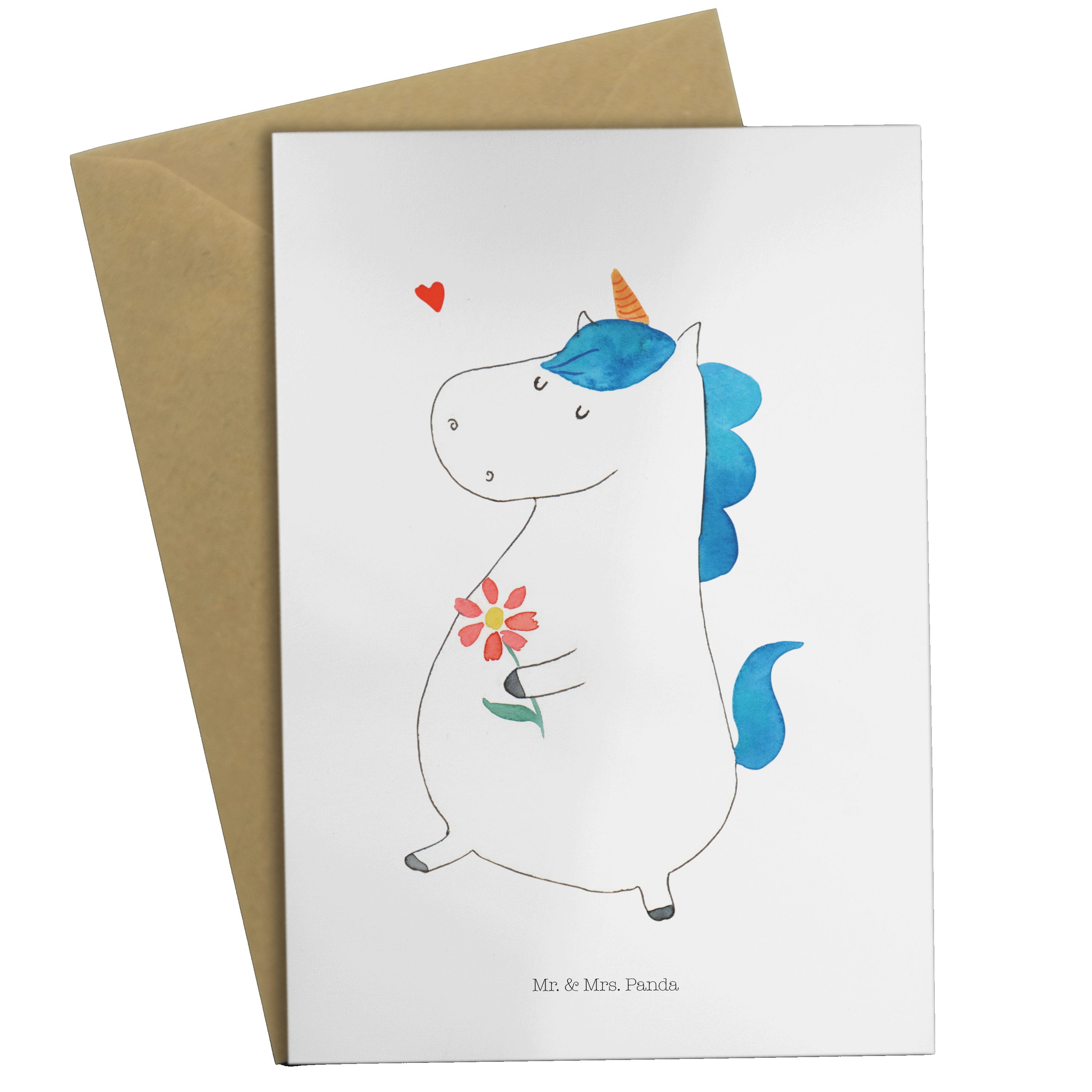 Einladungsk - Mrs. Spaziergang Panda - Geschenk, Einhorn Weiß Schwester, Grußkarte Mr. Blumen, &