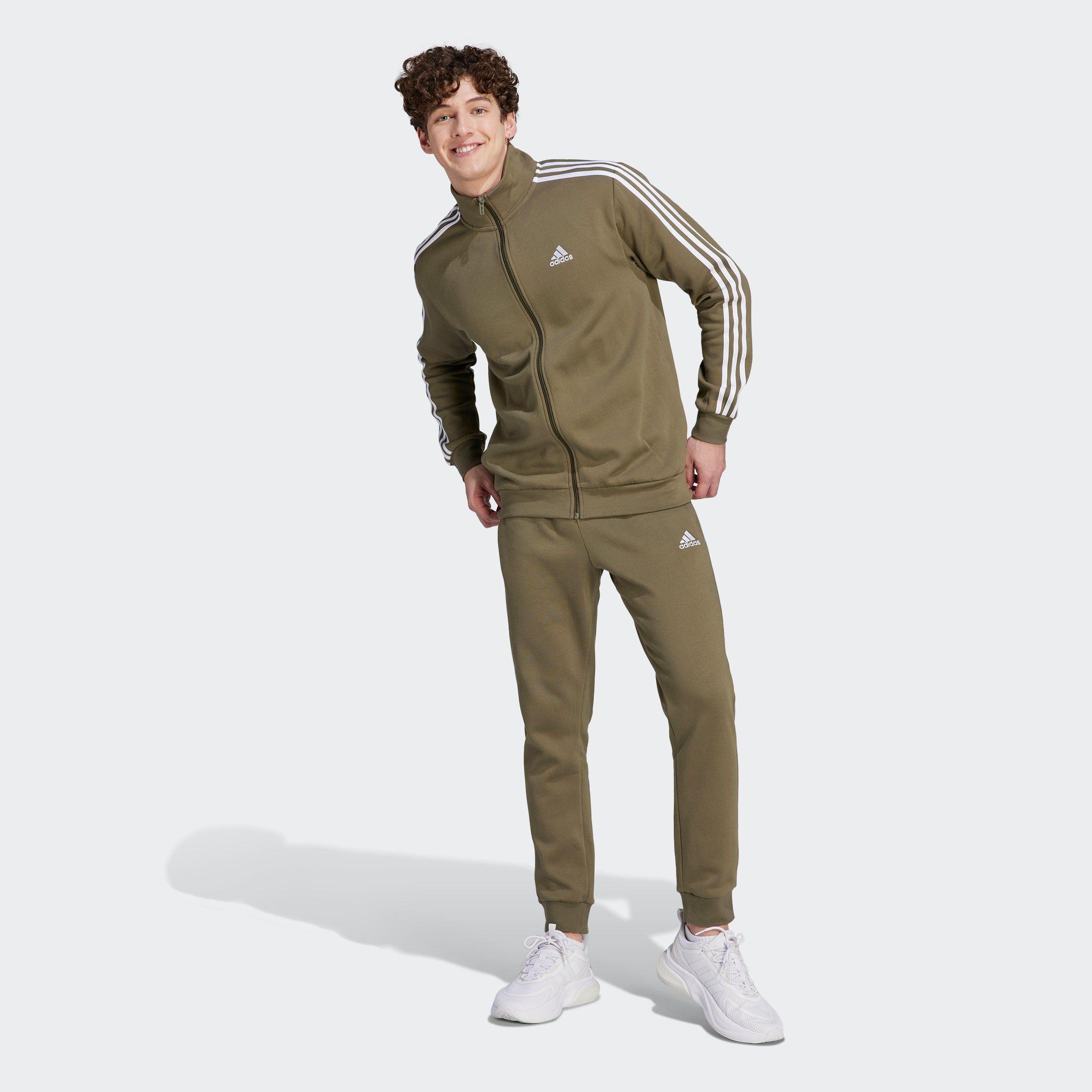 BASIC adidas (2-tlg) Olive Sportswear 3-STREIFEN Strata Trainingsanzug