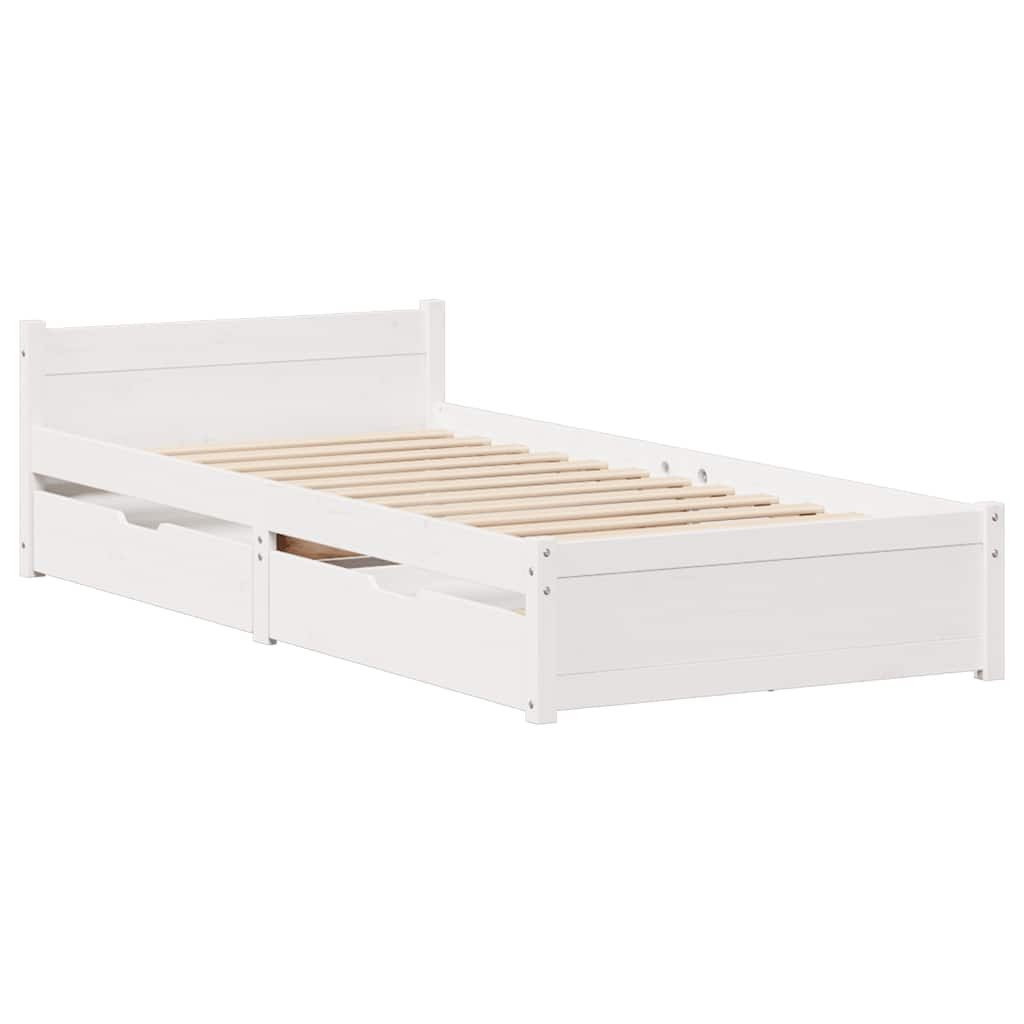 vidaXL Bett Massivholzbett ohne Matratze Weiß 90x190 cm Kiefernholz günstig online kaufen