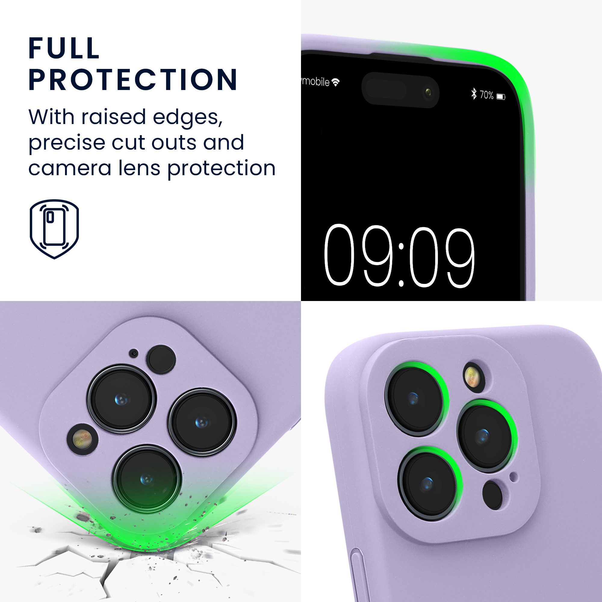 kwmobile Smartphone-Hülle Handyhülle für Apple iPhone 16 Pro Hülle, gummierte Handy Silikon Case - Schutzhülle Cover