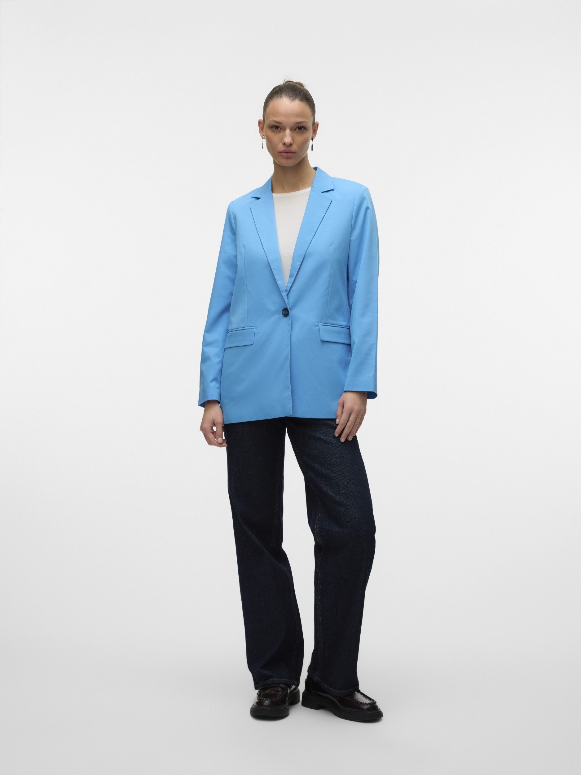 Vero Moda Blusenblazer VMNILA LS SLIM BLAZER NOOS Azure Blue günstig online kaufen