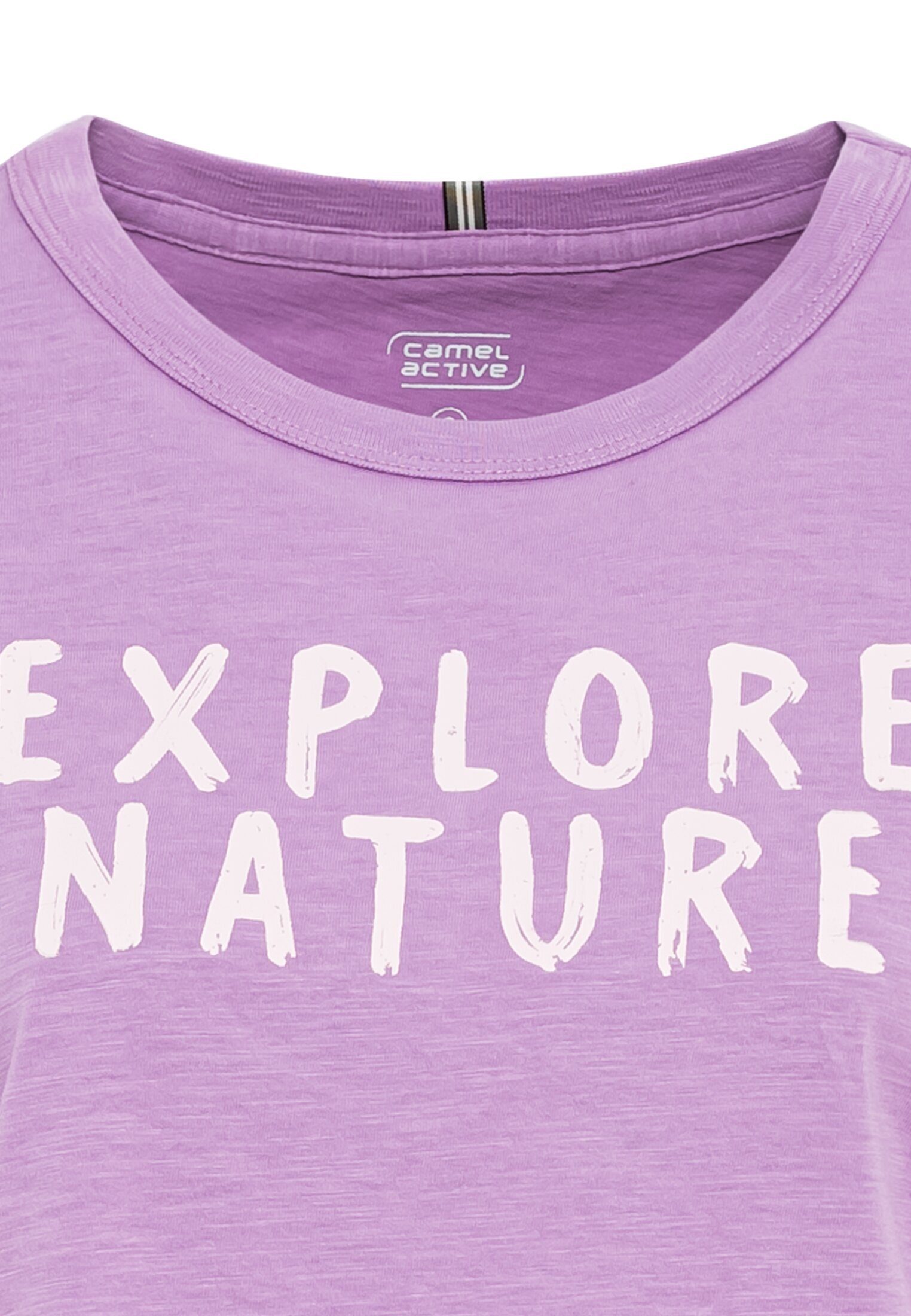 camel active Print-Shirt mit Pink platziertem Print