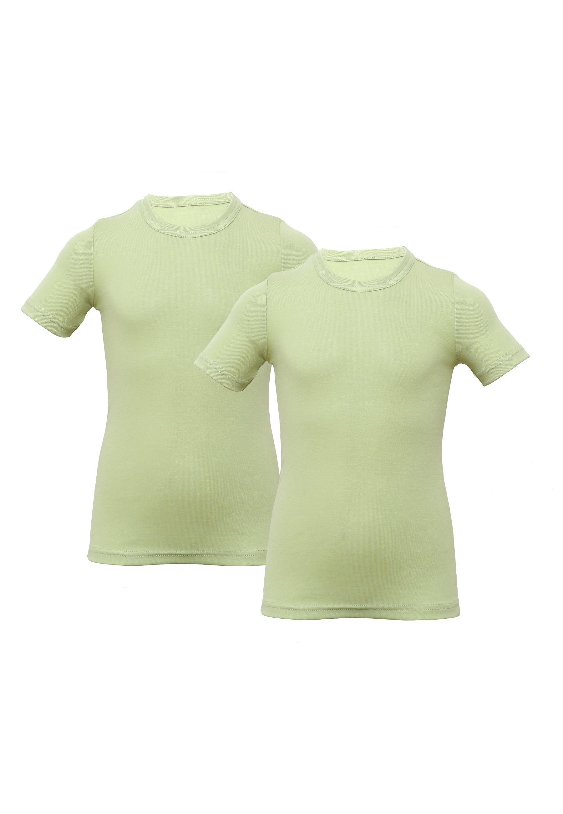 CARBURANT Unterhemd Unterhemden für Jungen, 2er Pack, Grün (2er-Pack) aus reiner Baumwolle