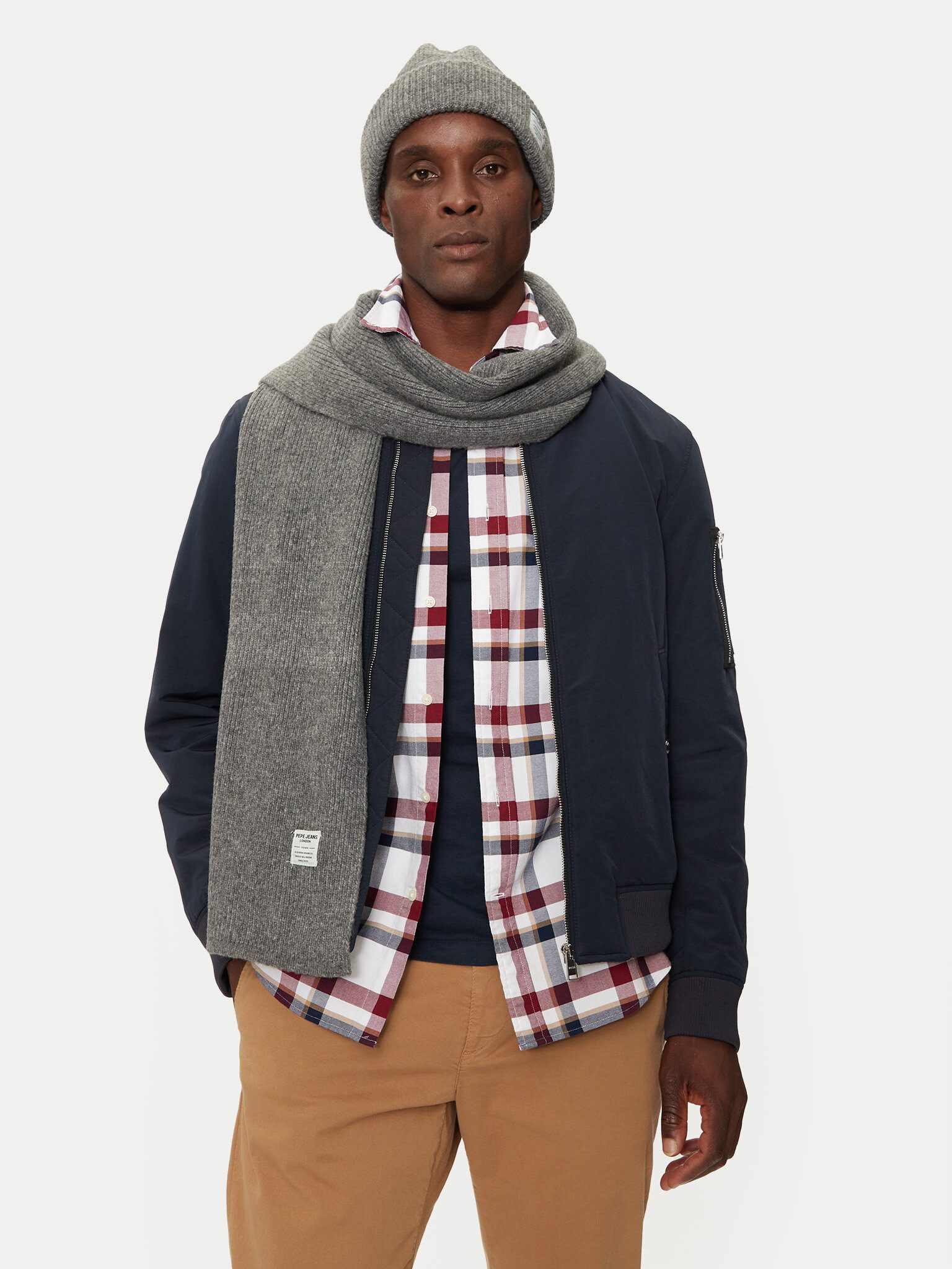 Pepe Jeans Strickmütze Mütze PM040551 Grau