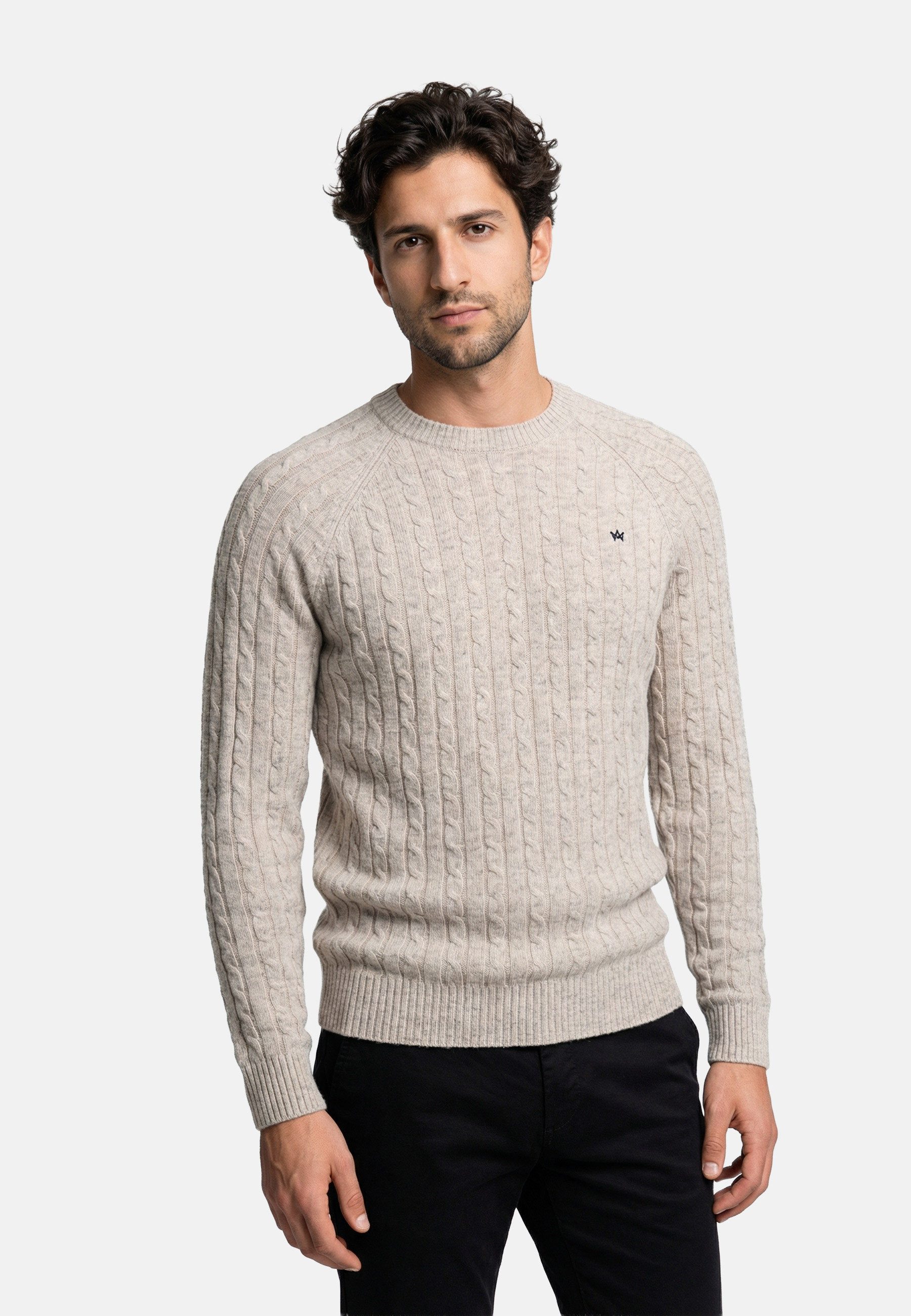 Kronstadt Strickpullover Herren KSFlynn Strickpullover Herrenpullover Strickpullover mit zeitlosem Zopfmuster