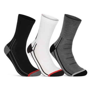 sockenkauf24 Funktionssocken Coolmax Fahrrad-Socken für Herren & Damen (3-Paar) Atmungsaktive Radsport Socken 50301P WP