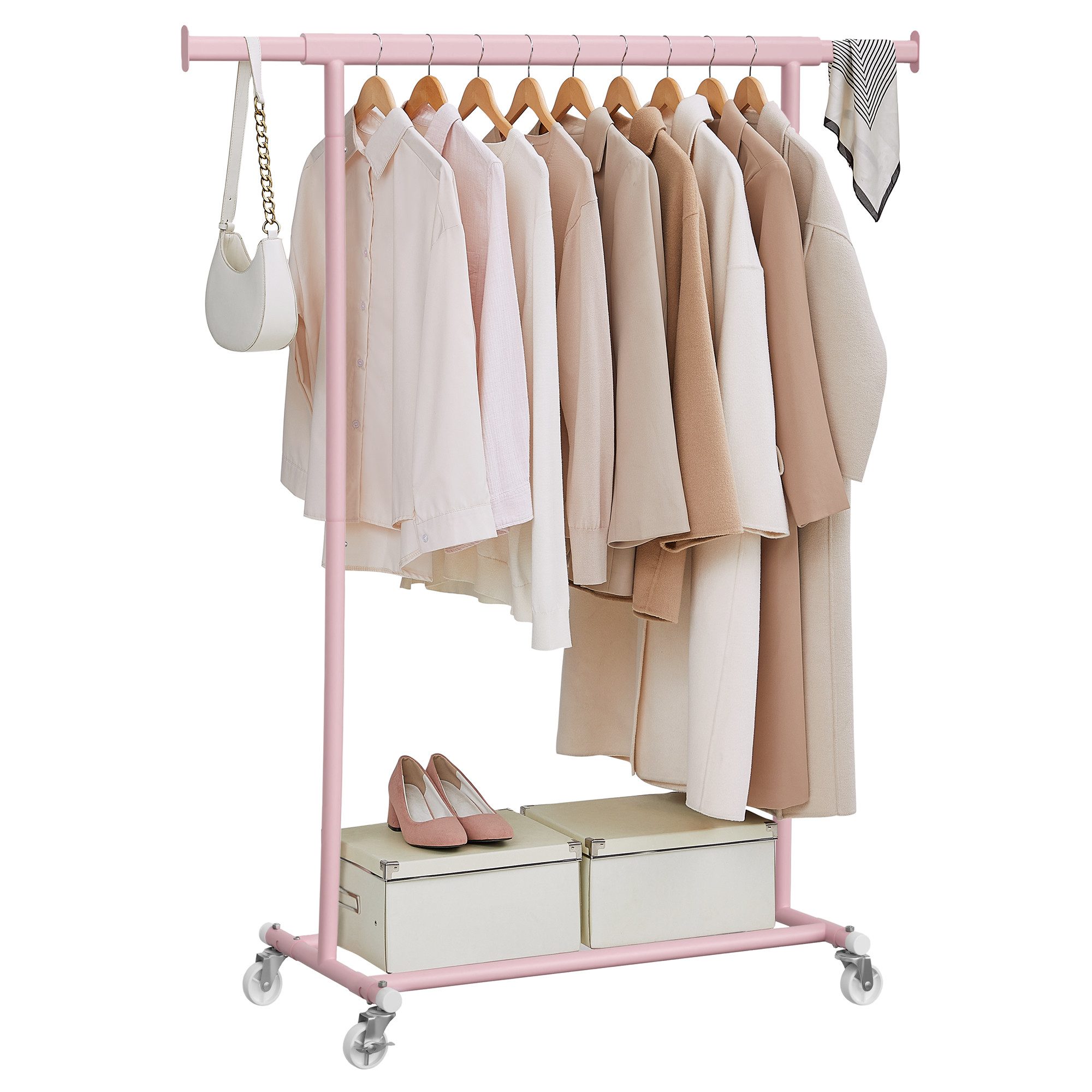 SONGMICS Kleiderständer, Garderobenständer auf Rollen, bis 90 kg belastbar günstig online kaufen