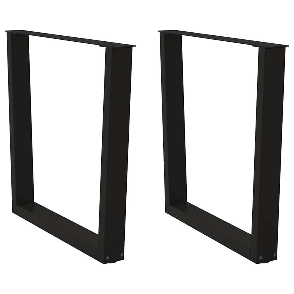Tischgestell Esstischbeine V-Form 2 Stück Schwarz 80x72-73,3 cm Stahl