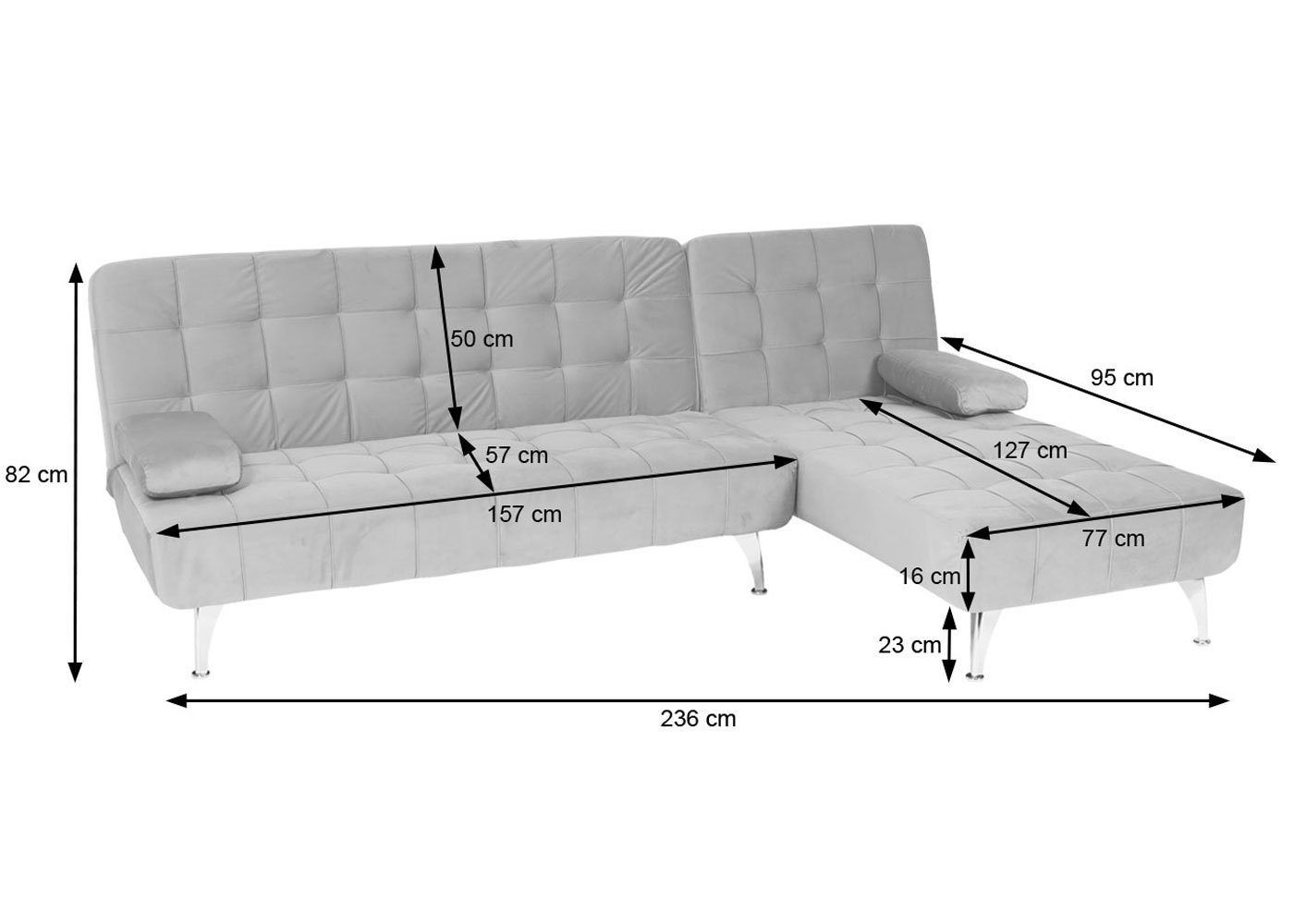 MCW Ecksofa MCW-K22, Liegefläche links/rechts
