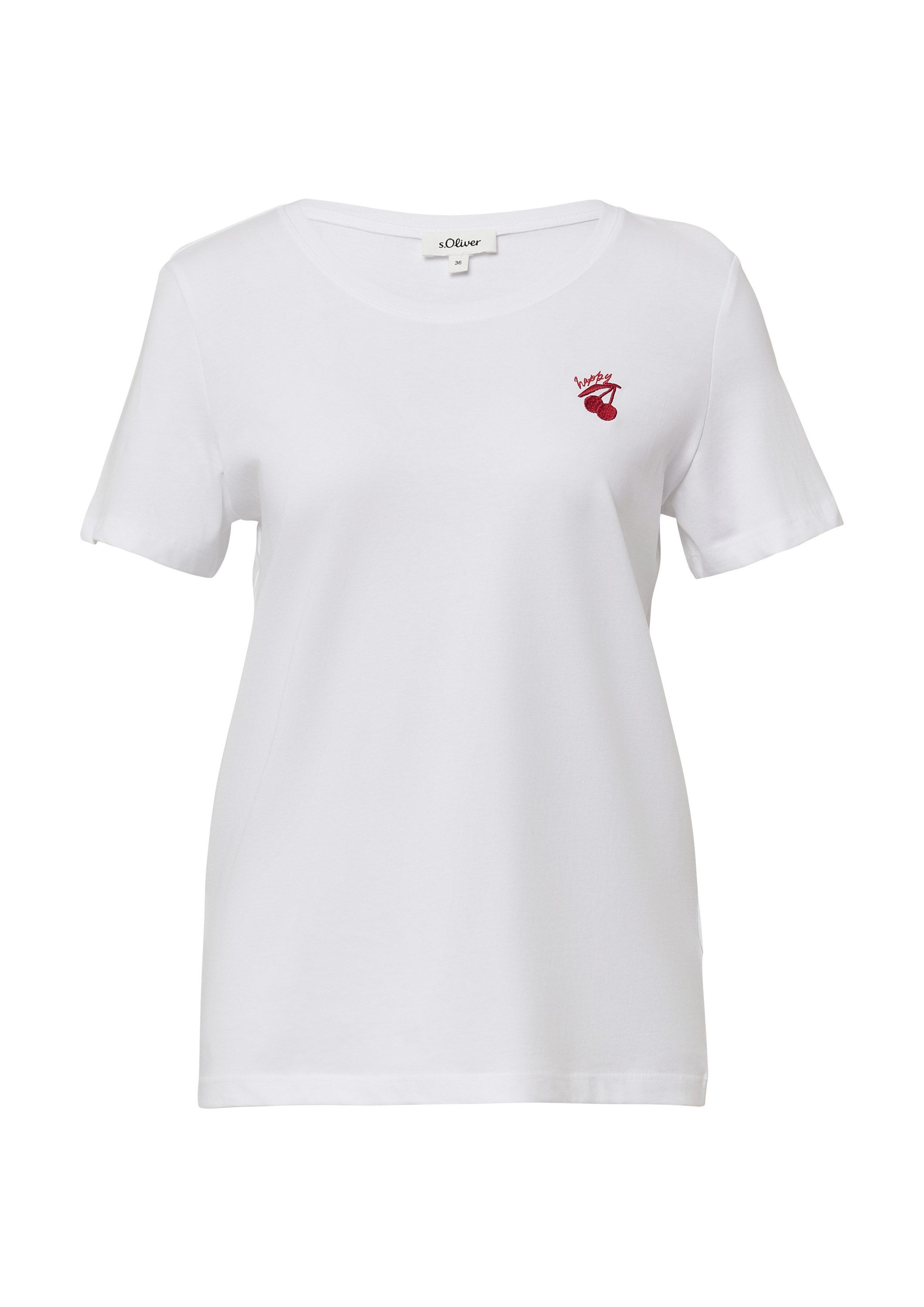s.Oliver Kurzarmshirt T-Shirt Jersey-T-Shirt mit Stickerei günstig online kaufen