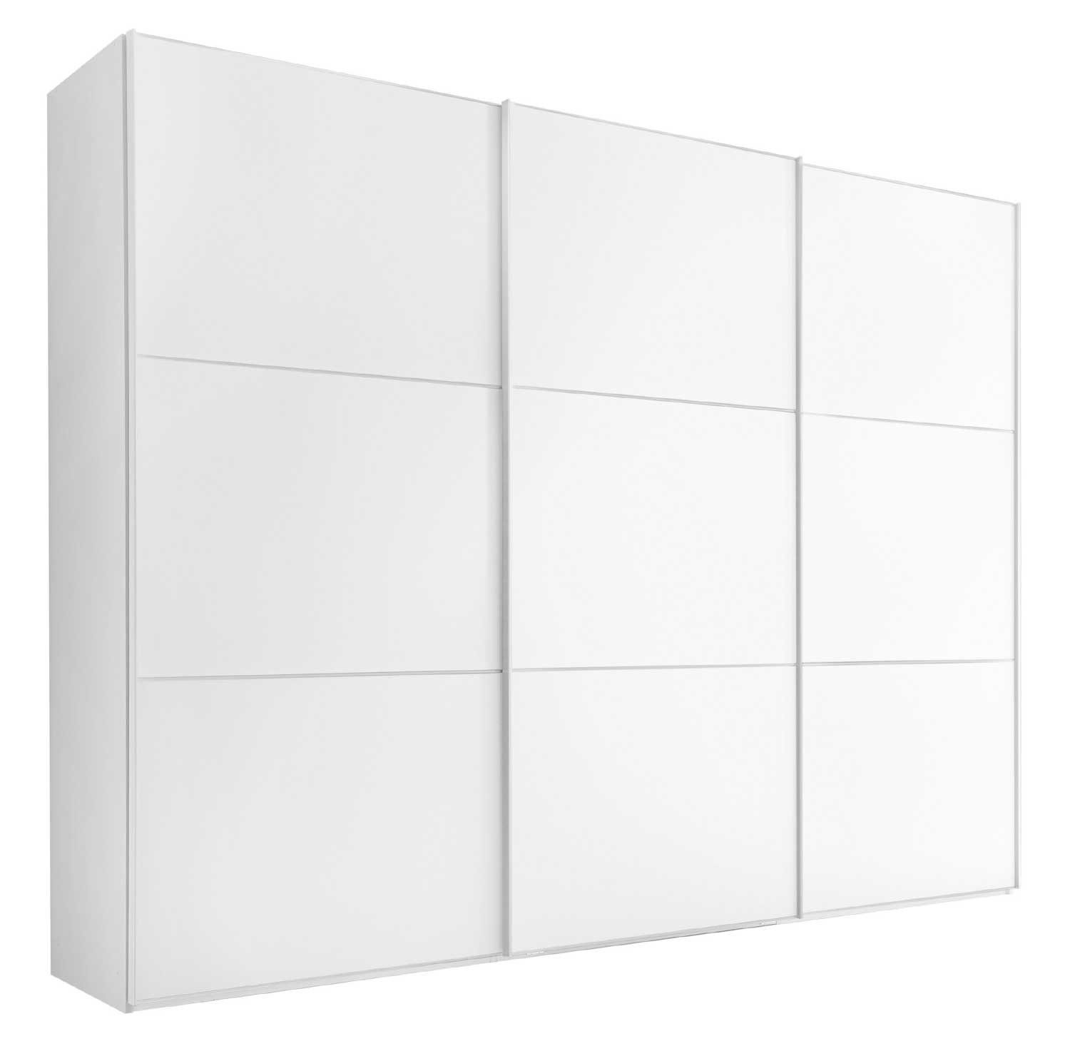 STAUD Schwebetürenschrank LENTO, (1 Schrank) B 249 cm x H 222 cm, Weiß matt, 3 Türen