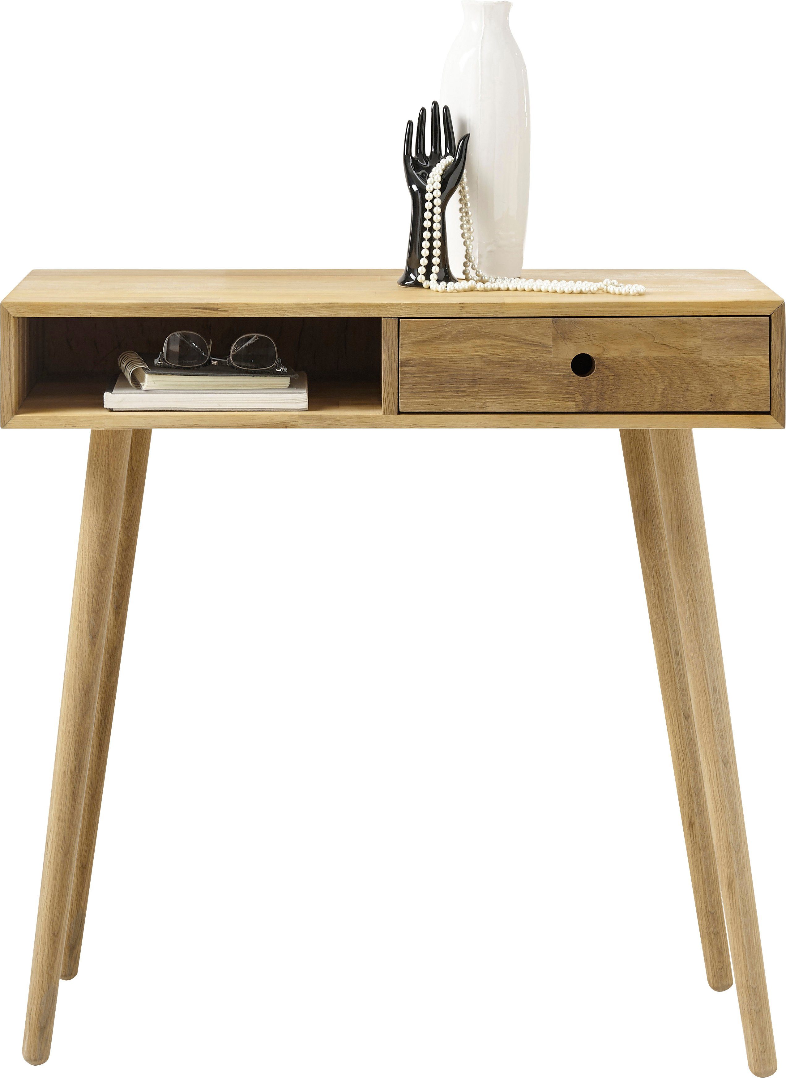 Eiche MCA furniture Konsole mit Massivholz Agra, Schublade