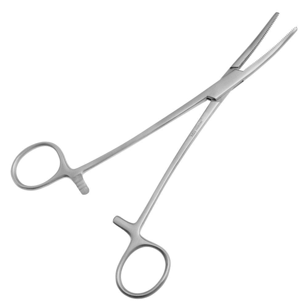 May Klemmen Klemme - 16 cm lang - geriefte und gebogene Spitze - Edelstahl