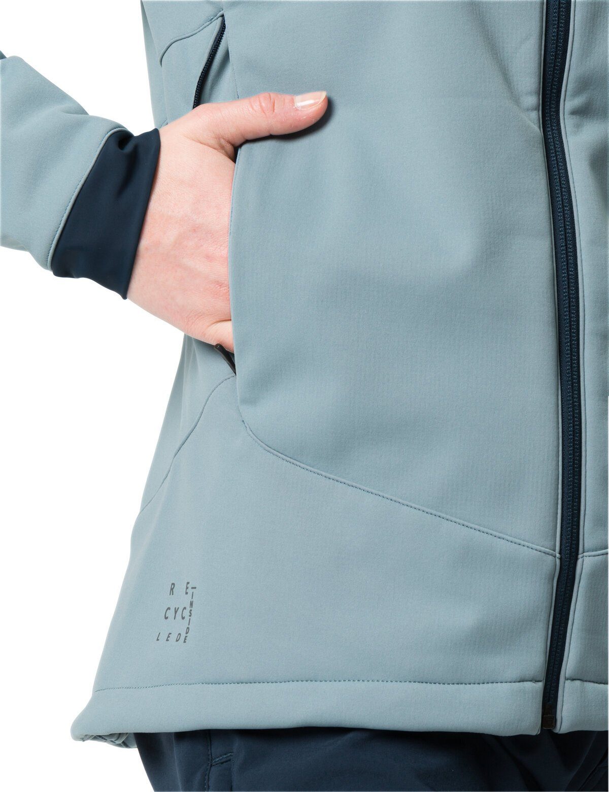 VAUDE Softshell Outdoorjacke Klimaneutral cloudy Women's Jacket blue Qimsa kompensiert (1-St)