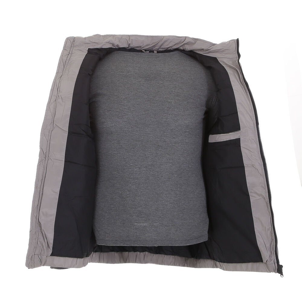 Ital-Design Funktionsjacke Herren Freizeit Weste Kapuze (abnehmbar) Gefüttert Jacke in Grau