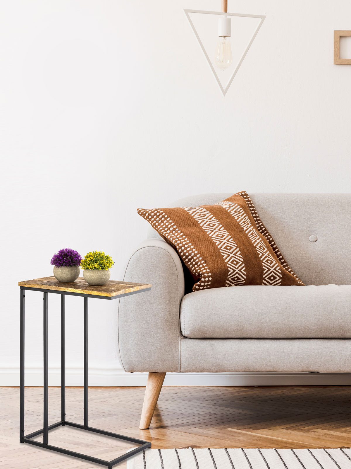 Amagohome Beistelltisch Beistelltisch Holz massiv Sofa günstig online kaufen