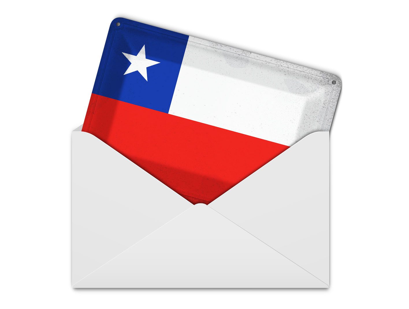 Femer GmbH Postkarte Flagge Chile 14x10 cm Flag of Chile Vintage, unfrankiert