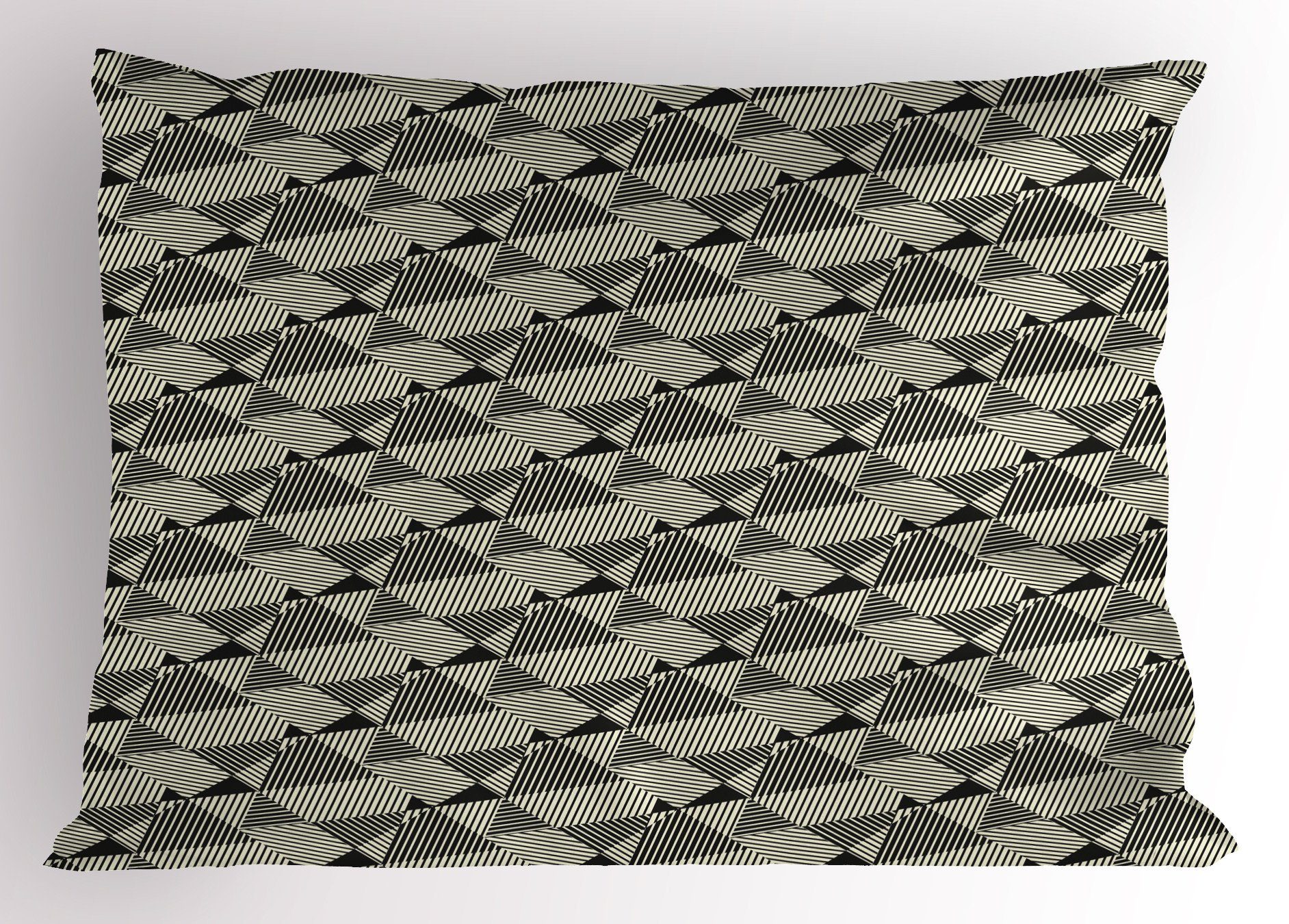 Kissenbezüge Dekorativer Standard King Size Gedruckter Kissenbezug, Abakuhaus (1 Stück), Abstrakt Komplexe Stripes Polygonen