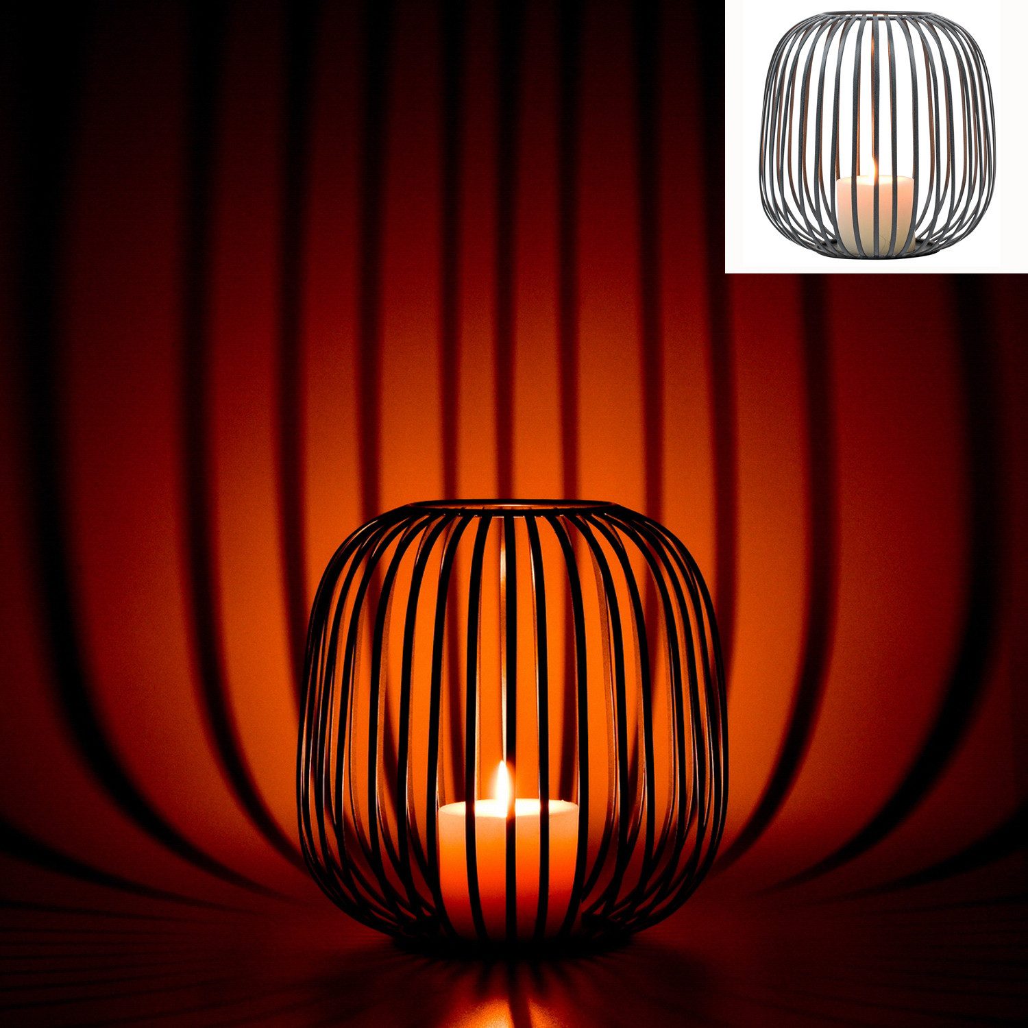 Marrakesch Orient & Mediterran Interior Teelichthalter Skandinavische Deko Teelichthalter Kerzenständer Salio Schwarz (1 St), Handarbeit