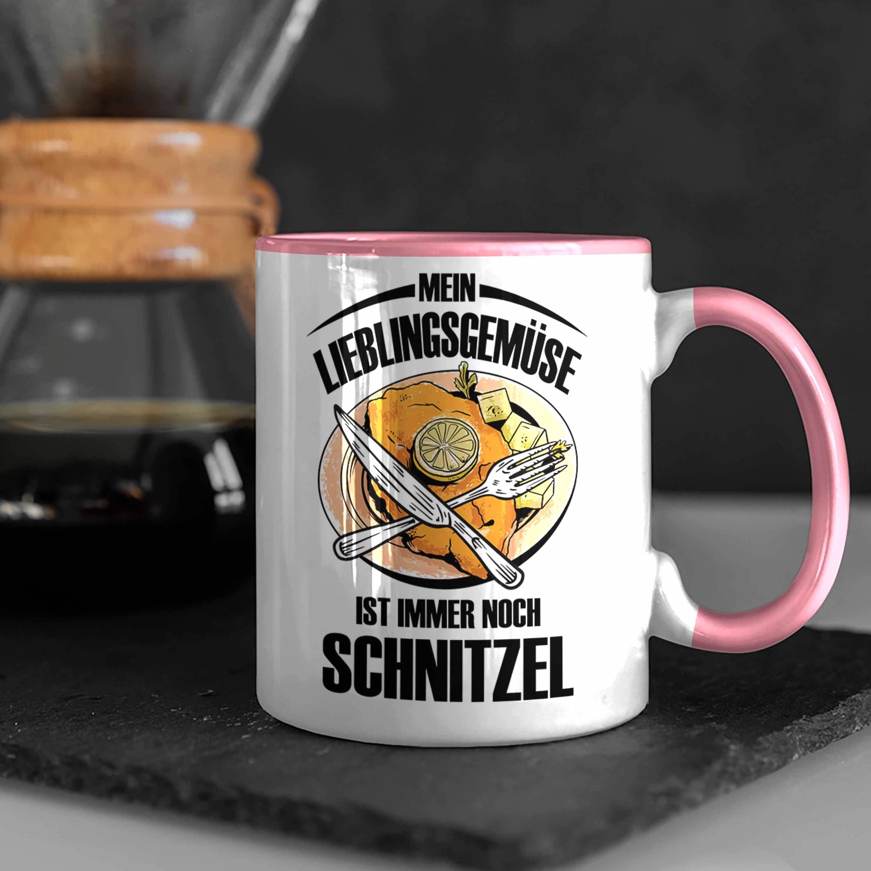 Lieblingsgemüse Trendation Geschenk Schnitzel-Liebhaber Rosa Tasse Mein Schnitzel-Tasse für