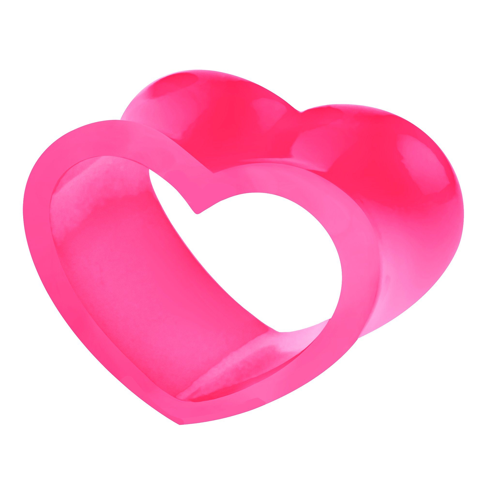 Taffstyle Plug Piercing Silikon Motiv Form Herz Double Flared, Flesh Tunnel Ohr Piercing Plug Silikon Motiv Form Herz Double Flared Pink