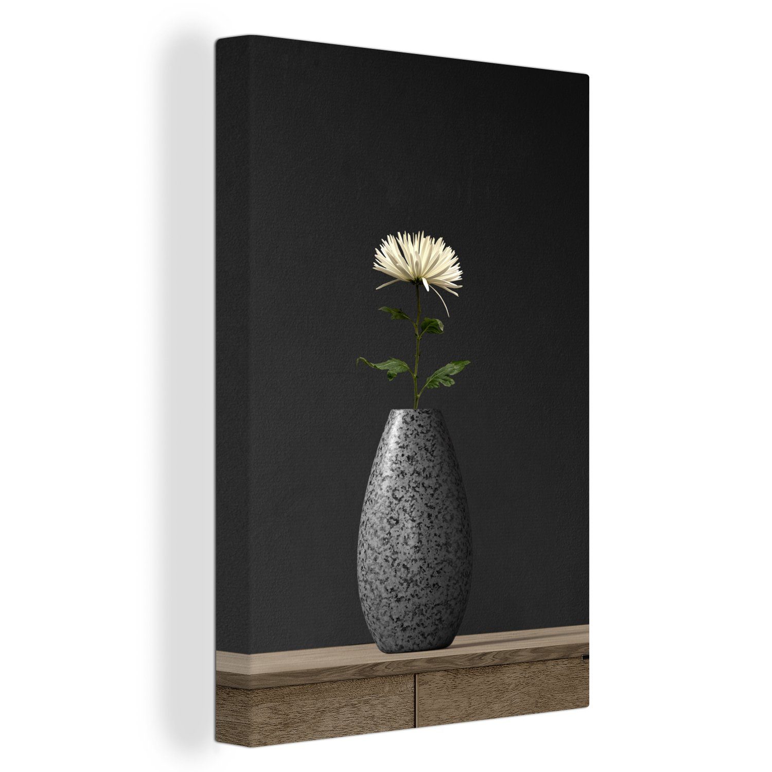 bespannt Stilleben Blume, Vase - Gemälde, Leinwandbild - OneMillionCanvasses® Zackenaufhänger, 20x30 (1 Leinwandbild cm St), fertig inkl.