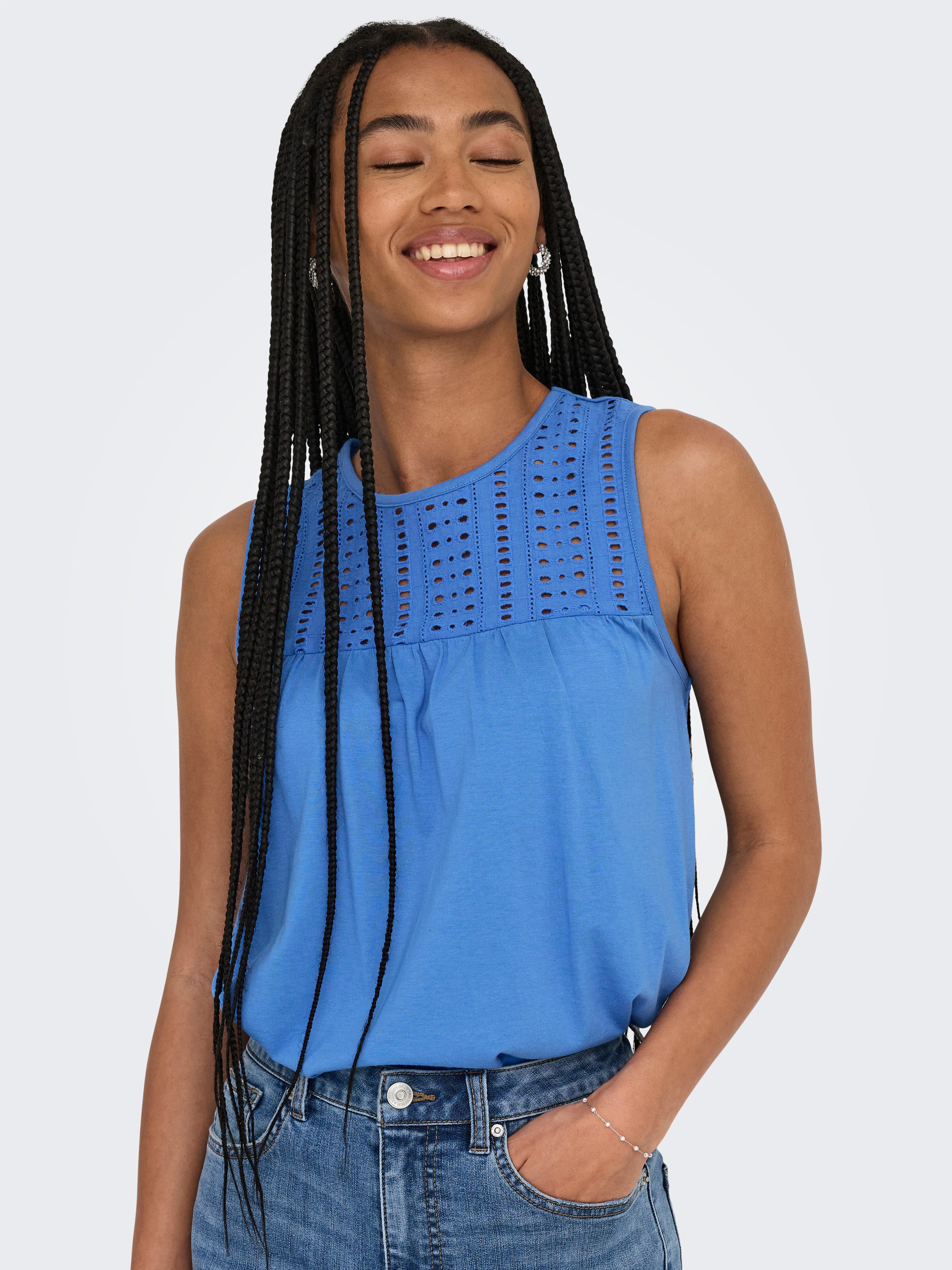 ONLY Spitzentop ONLSHARON S/L O-NECK TOP günstig online kaufen