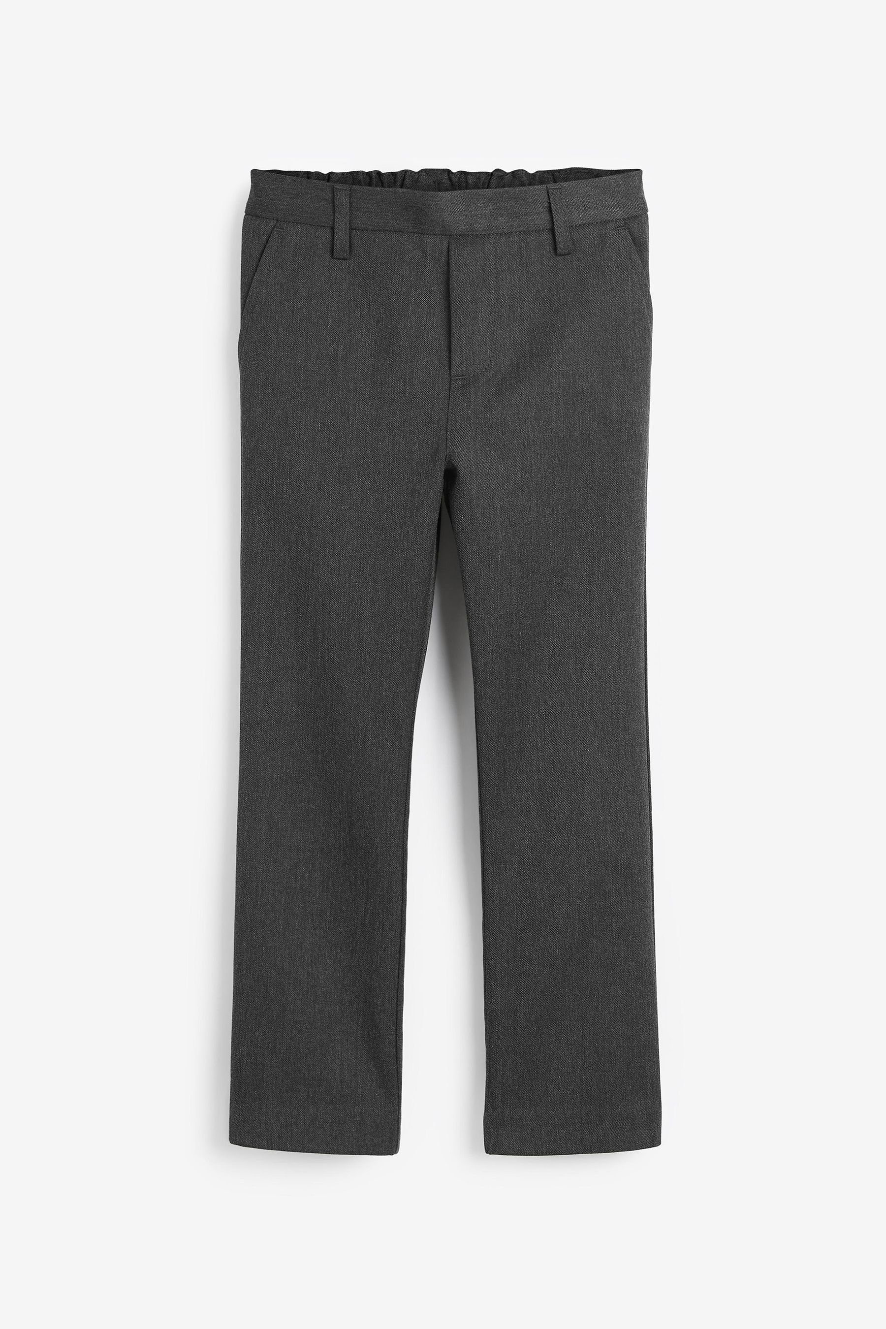 Next Schlupfhose Anzughose Straight Grey Fit (1-tlg) mit J) (3-17 Schlupfbund