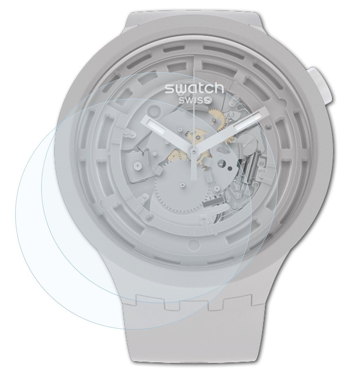 Bruni Schutzfolie Glasklare Displayschutzfolie für Swatch C-Grey, (2 Folien), praktisch unsichtbar