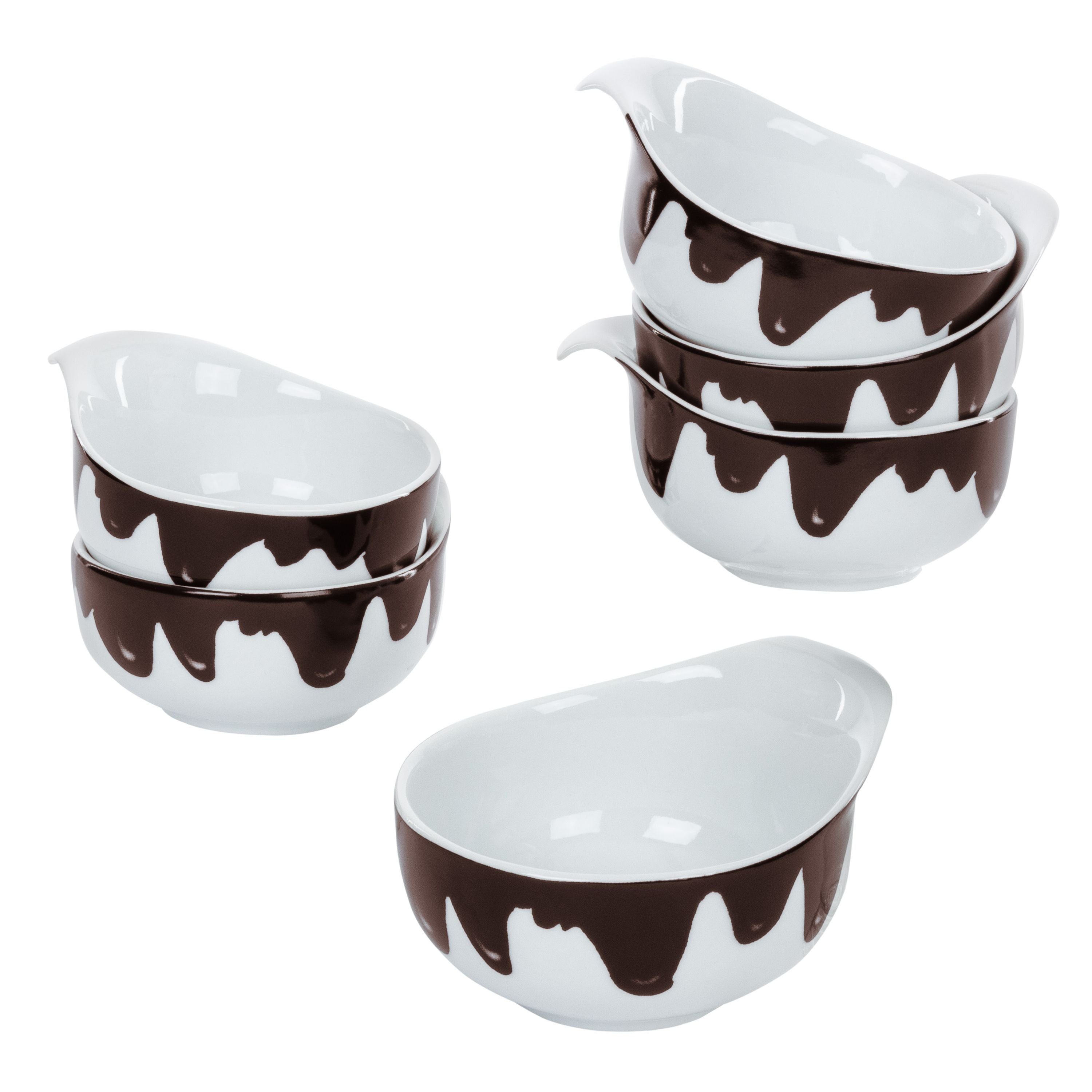 Servierschale 6er Set Fondueschälchen Blob Porzellan 150 ml