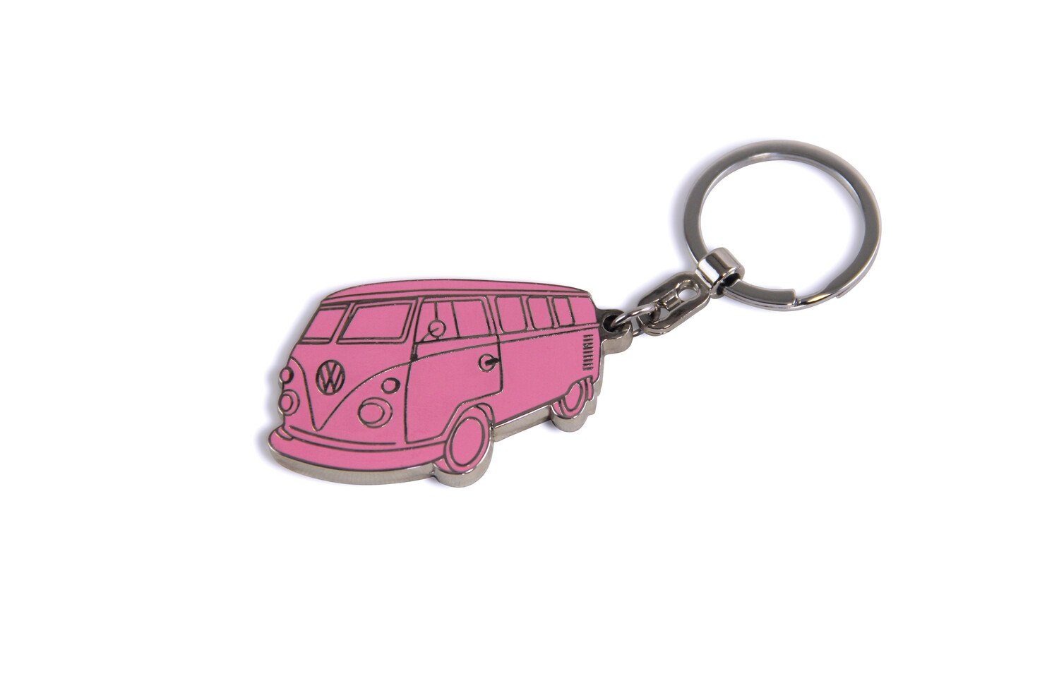 Volkswagen Schlüsselanhänger Hartemaille/Vernickelt im Bulli by Design, Bus T1 BRISA Pink Collection Schlüsselring VW
