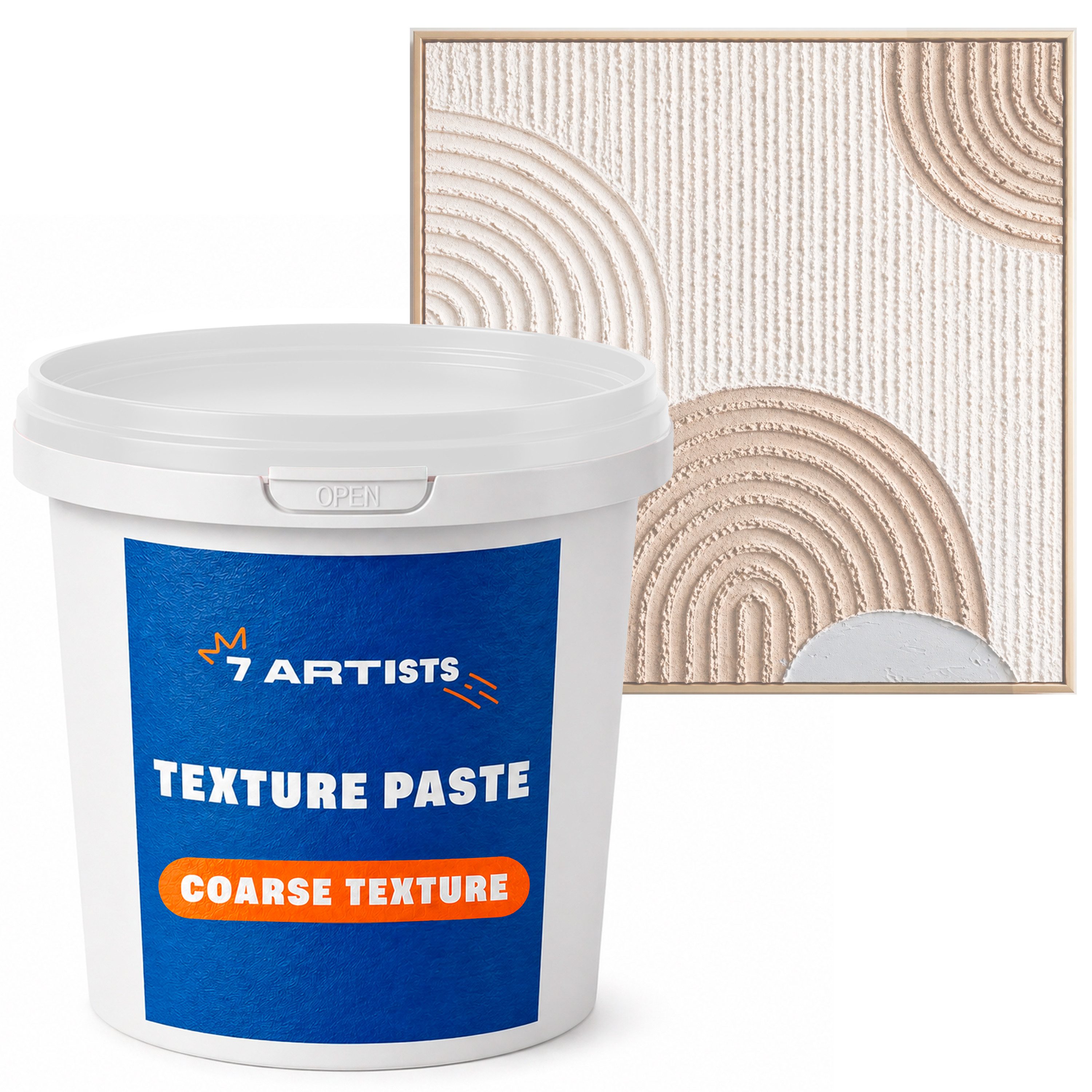 7 Artists Malpaste Texture Strukturpaste Fein für Acrylmalerei, Strukturpaste Leinwand