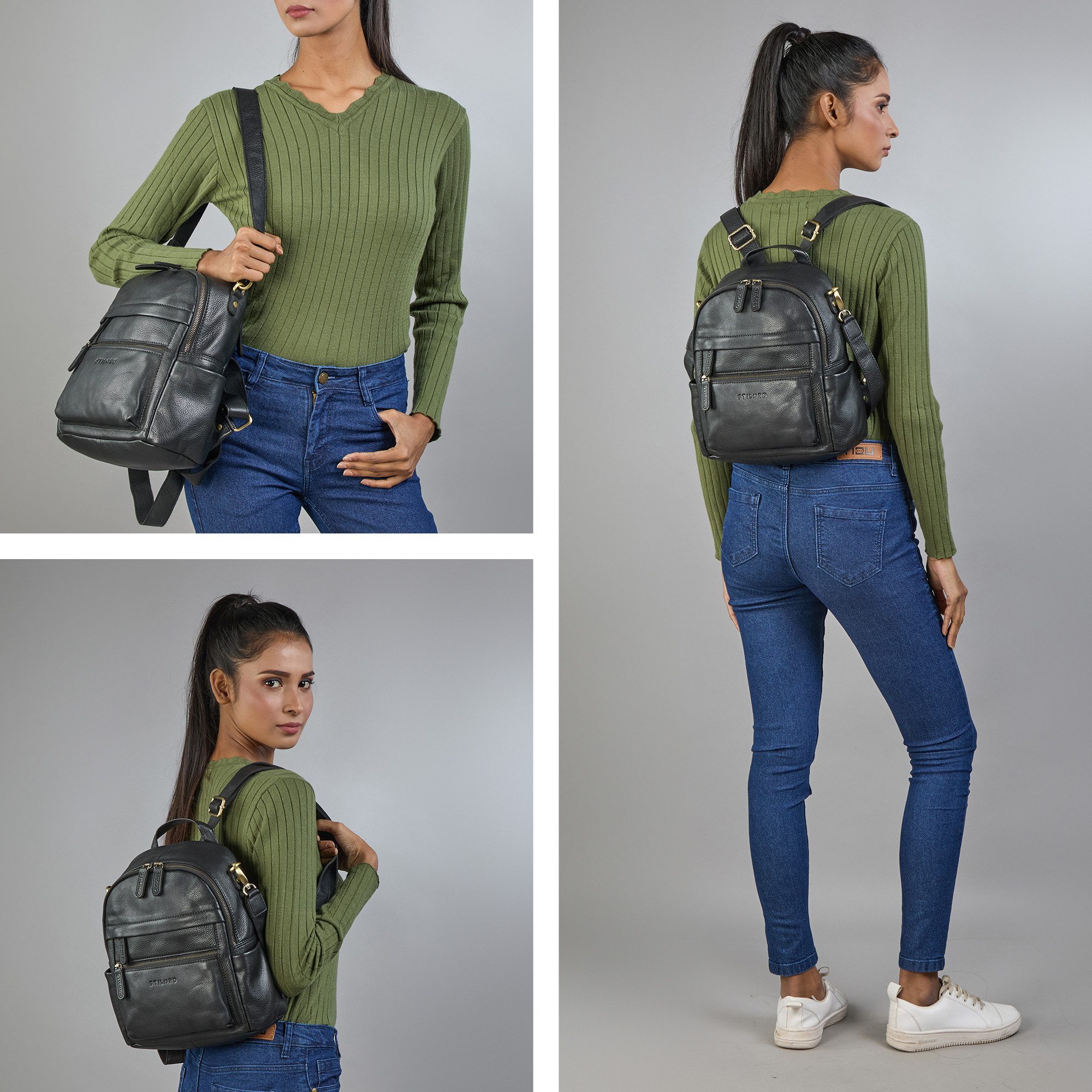 STILORD Cityrucksack "Regina" 2-in-1 Rucksack-Tasche 2 in 1 Damen Echt Lede günstig online kaufen