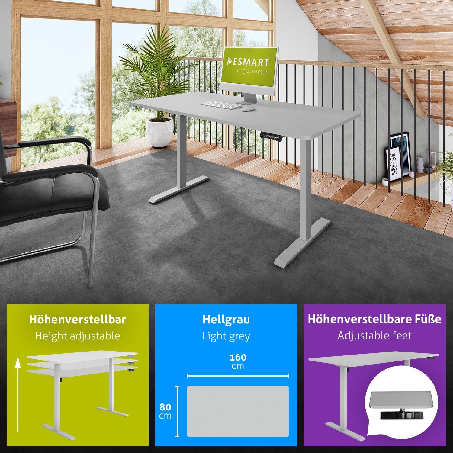 ESMART Schreibtisch ESMART Germany, ETX-121 Elektrisch günstig online kaufen