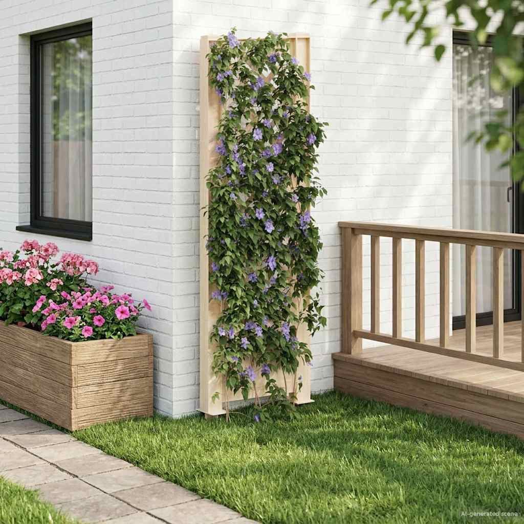 vidaXL Mülltonnenbox Trellis mit Spike PP Weiß (1 St)