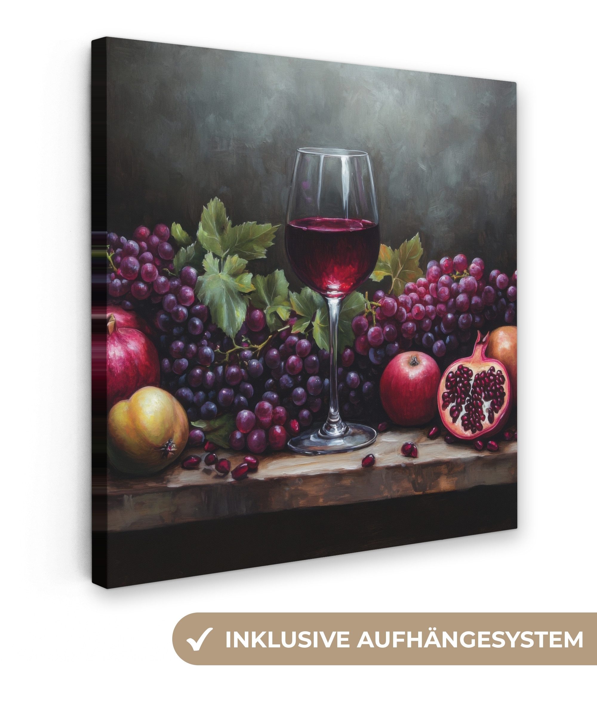 OneMillionCanvasses® Leinwandbild Wein - Obst - Stilleben, Fotodruck (1 St) günstig online kaufen