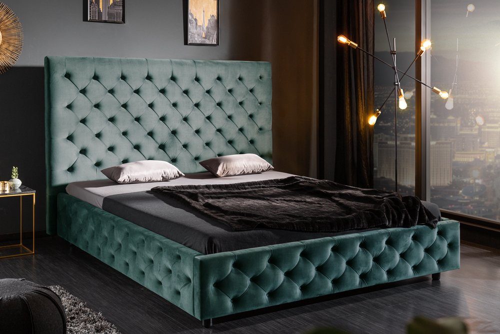 riess-ambiente Bett »PARIS 180x200cm aqua«, Polsterbett · Samt · Barock ·  Chesterfield-Design online kaufen | OTTO