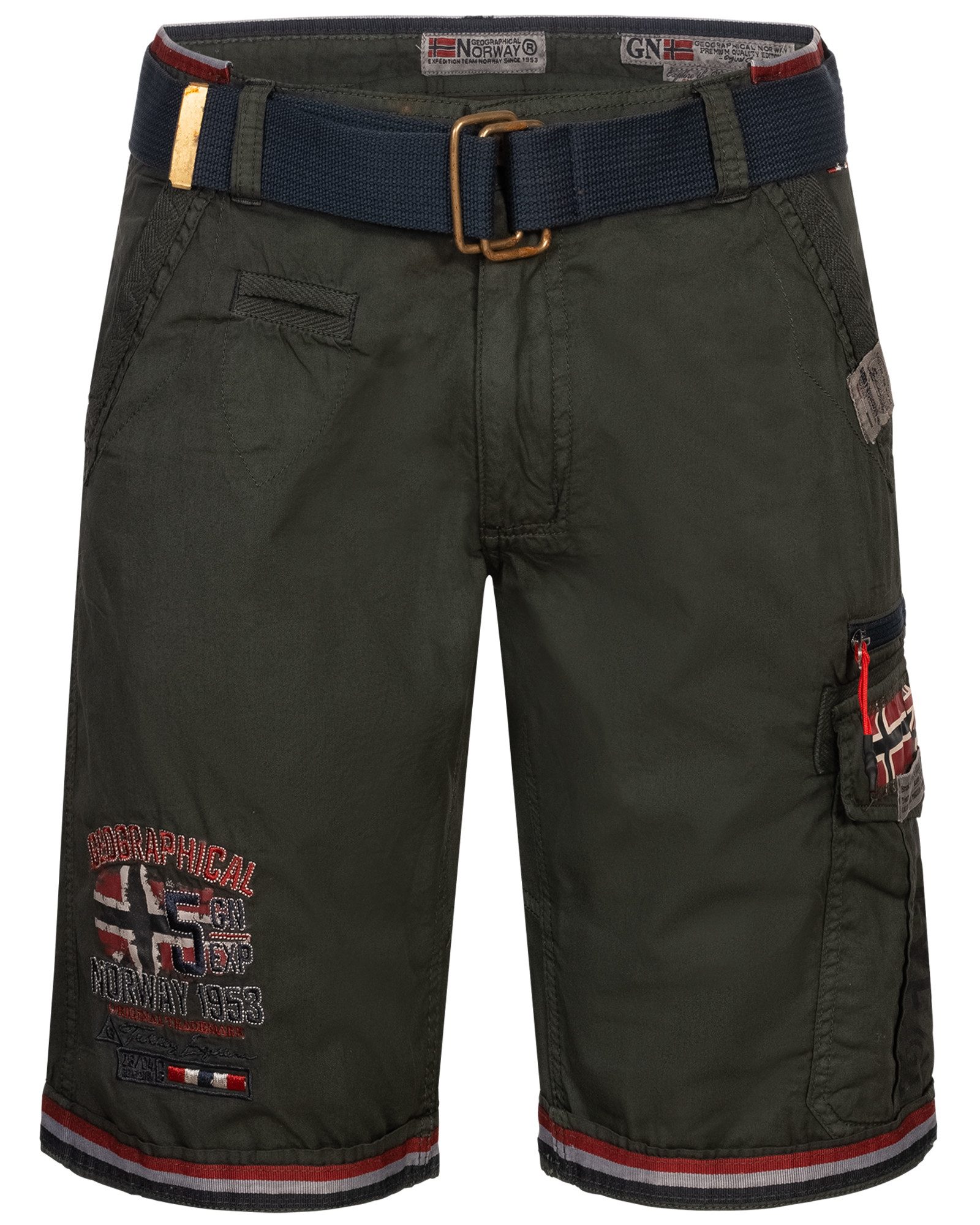 Geographical Norway Shorts Herren Cargo Shorts kurze Hose Short Bermuda knielang Parodi + Gürtel – Bild 3 von 5