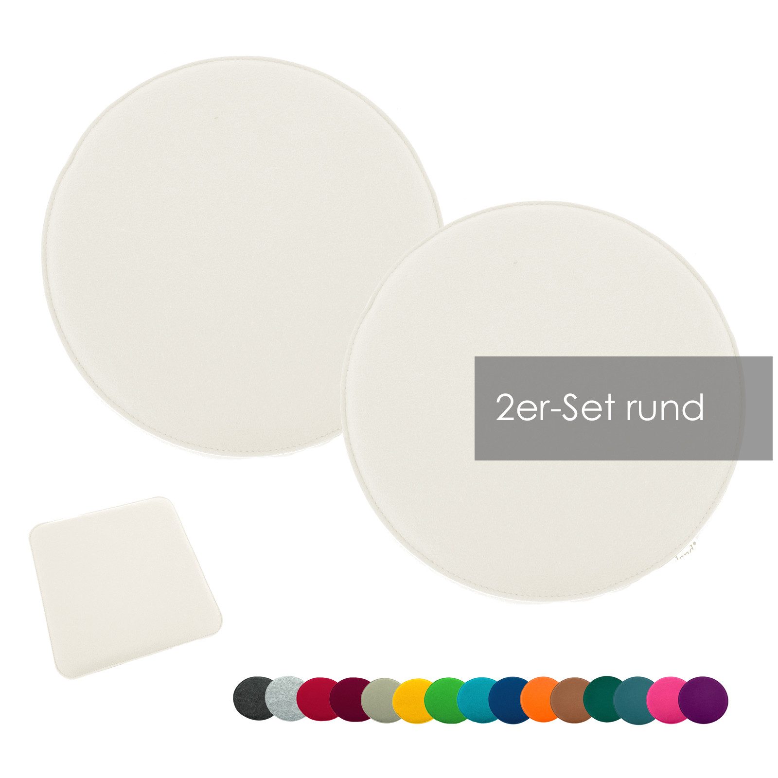 heimtexland Подушки Filz Sitzauflage Подушка для стула Bankkissen abwaschbar, Filzkissen eckig & rund I Indoor Outdoor I bequem & robust
