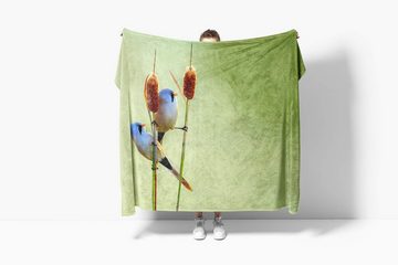Sinus Art Handtücher Handtuch Strandhandtuch Saunatuch Kuscheldecke mit Tiermotiv kleine Vögel auf R, Baumwolle-Polyester-Mix (1-St), Handtuch