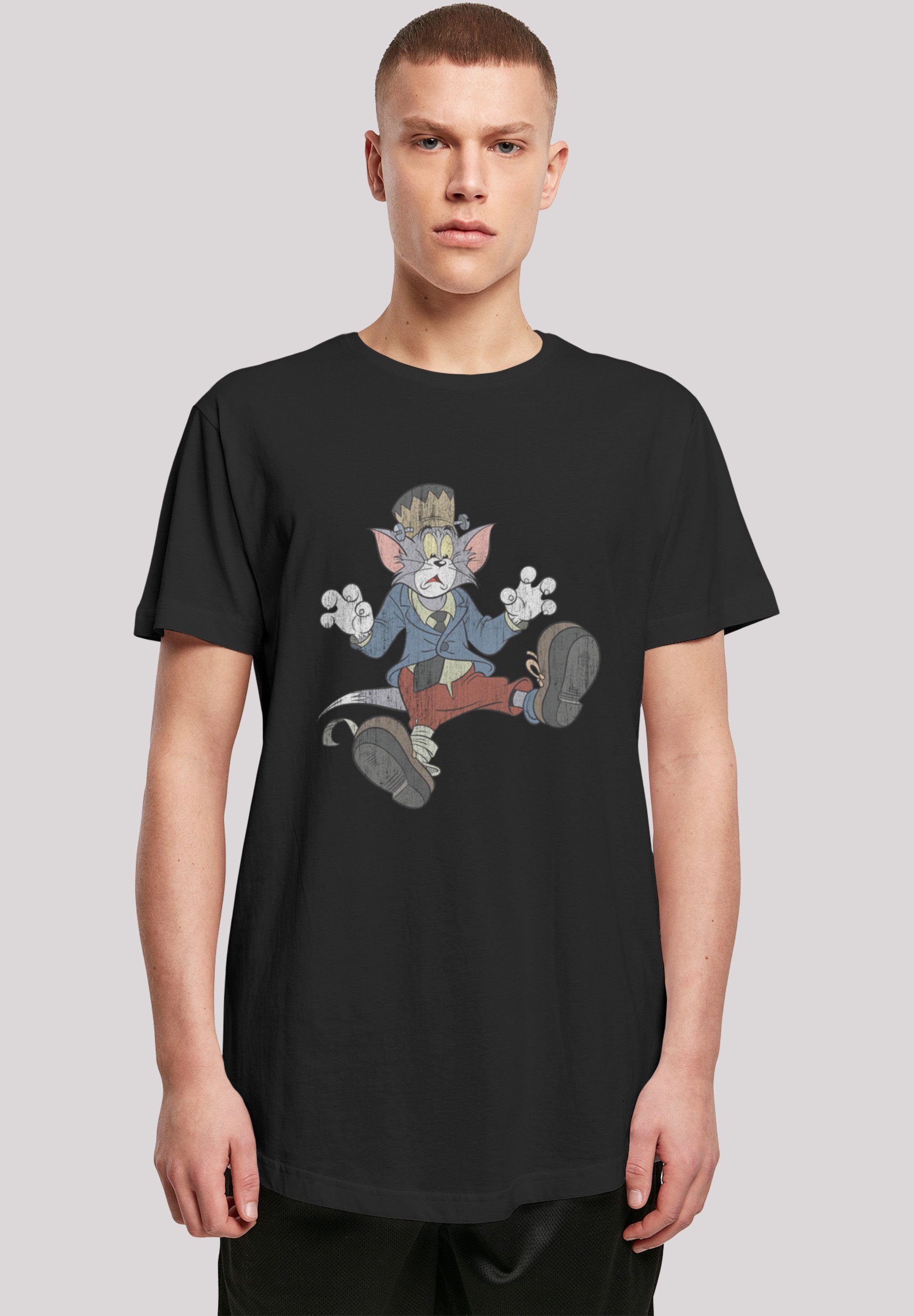 F4NT4STIC T-Shirt Tom and Jerry TV Serie Faux Pocket Frankenstein Tom Print schwarz