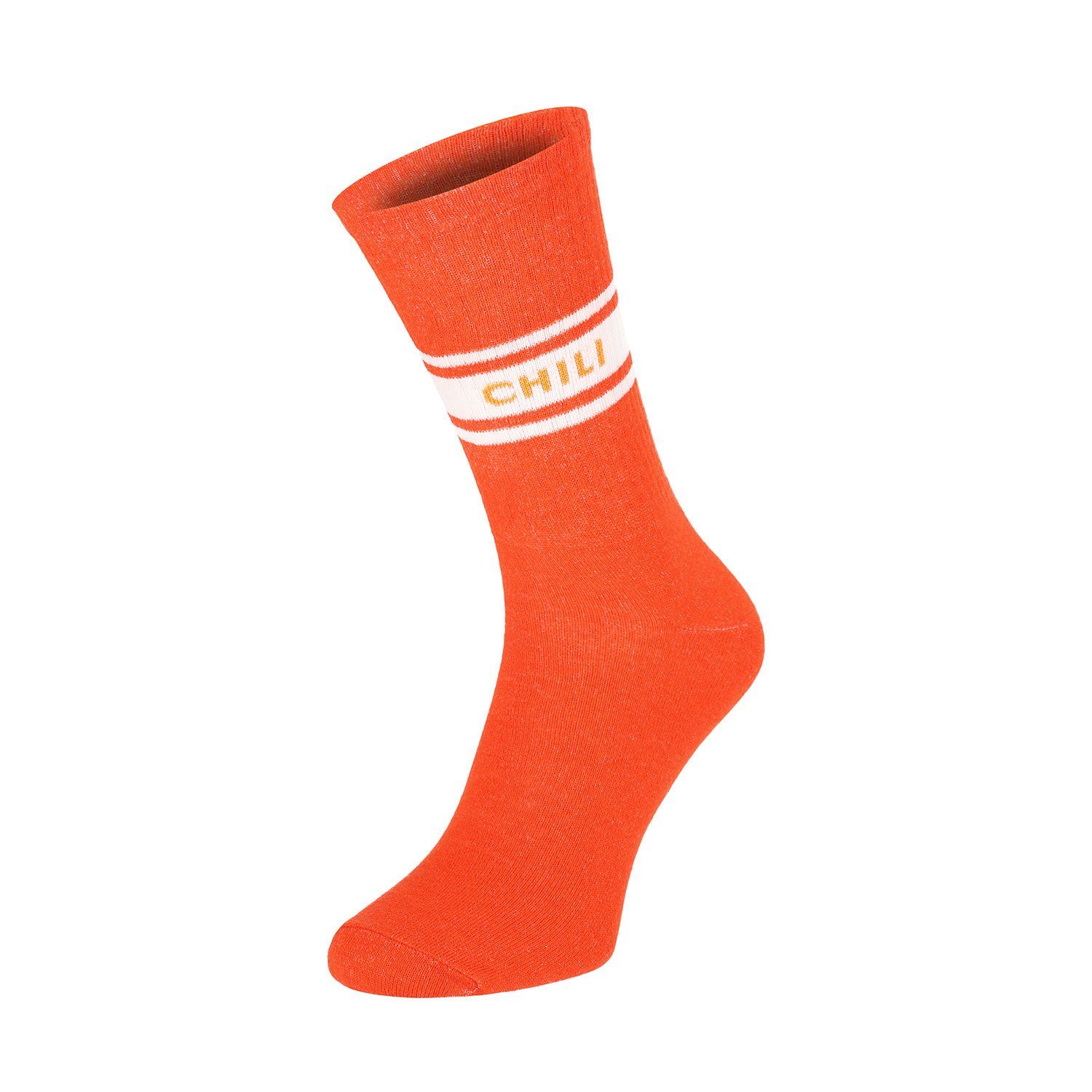 Chili Lifestyle Sportsocken College Socken Crew Socks Damen Herren orange blau schwarz Baumwolle (Multipack, 6-Paar, 3 Farbdesigns) Elastischer Bund