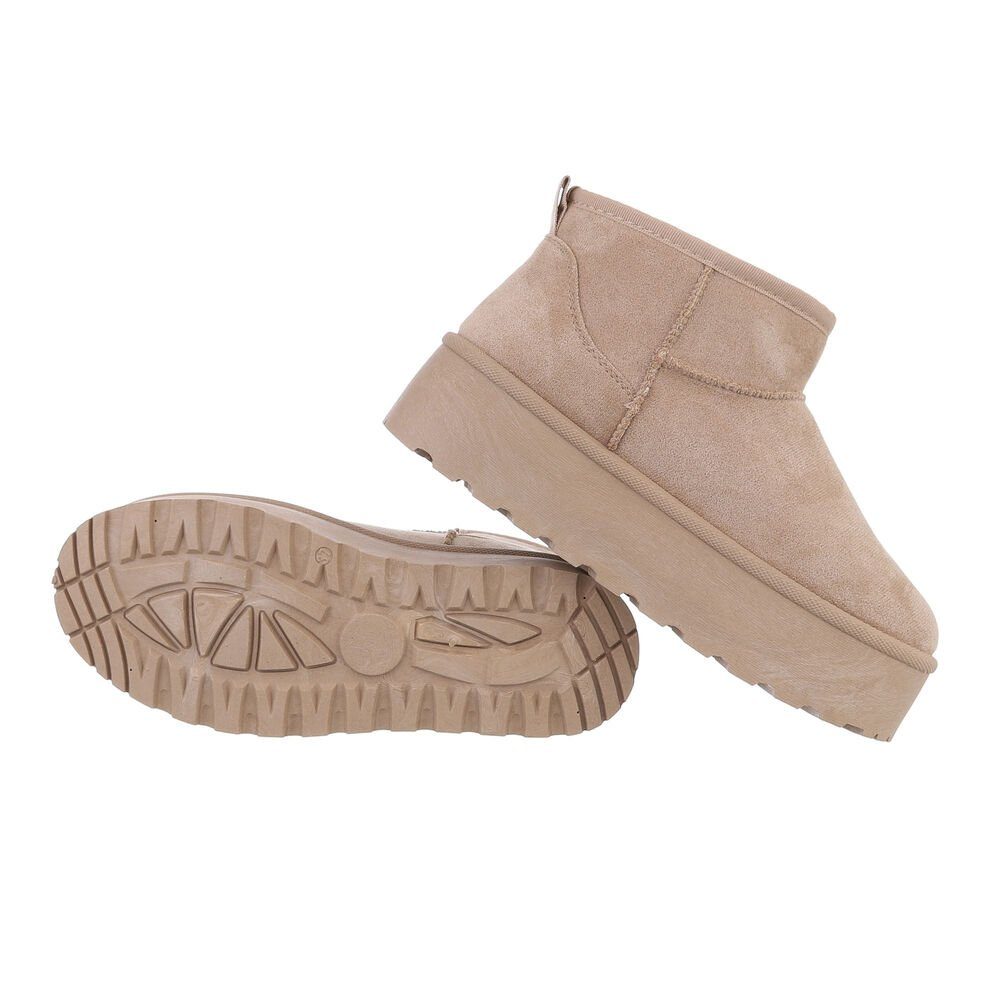 Ital-Design Damen Snowboots Freizeit Snowboots Plateaustiefeletten Snowboots (84338261) Flach Plateaustiefeletten in Hellbraun