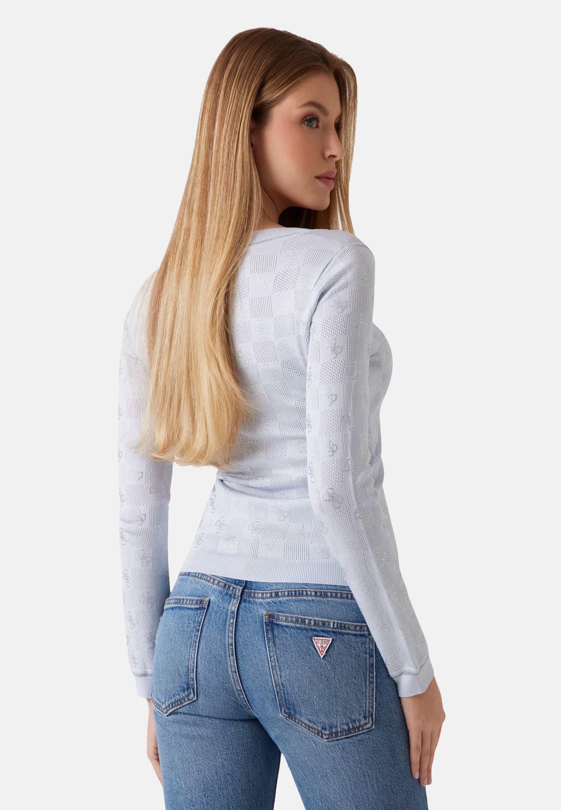 Guess Strickpullover Pullover ROSIE Strickpullover V- Neck (1-tlg)