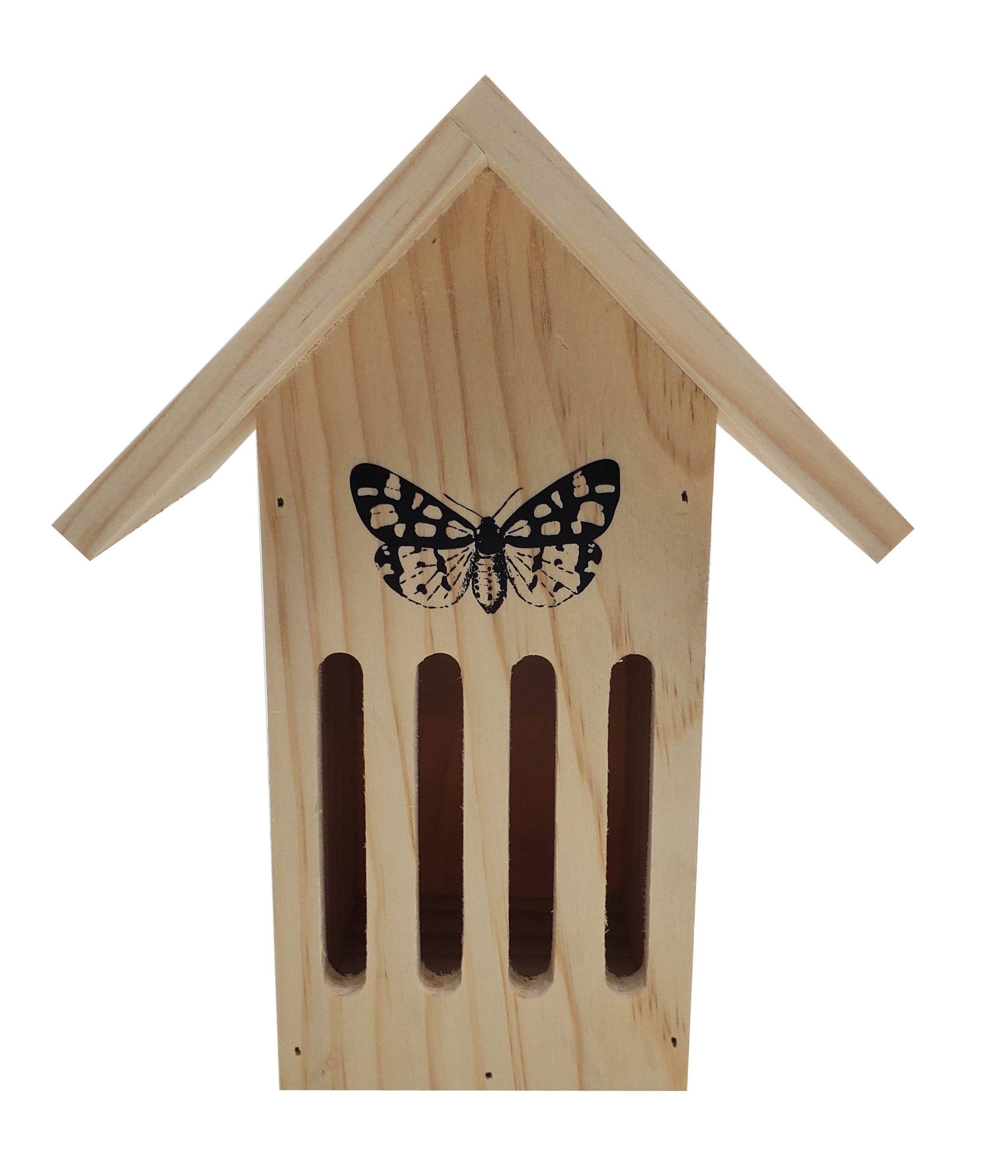 Dehner Insektenhotel Runa, wetterfest, ca. 17 x 23 x 12 cm, braun, Insektenhaus für Schmetterlinge aus FSC®-zertifiziertem Kiefernholz