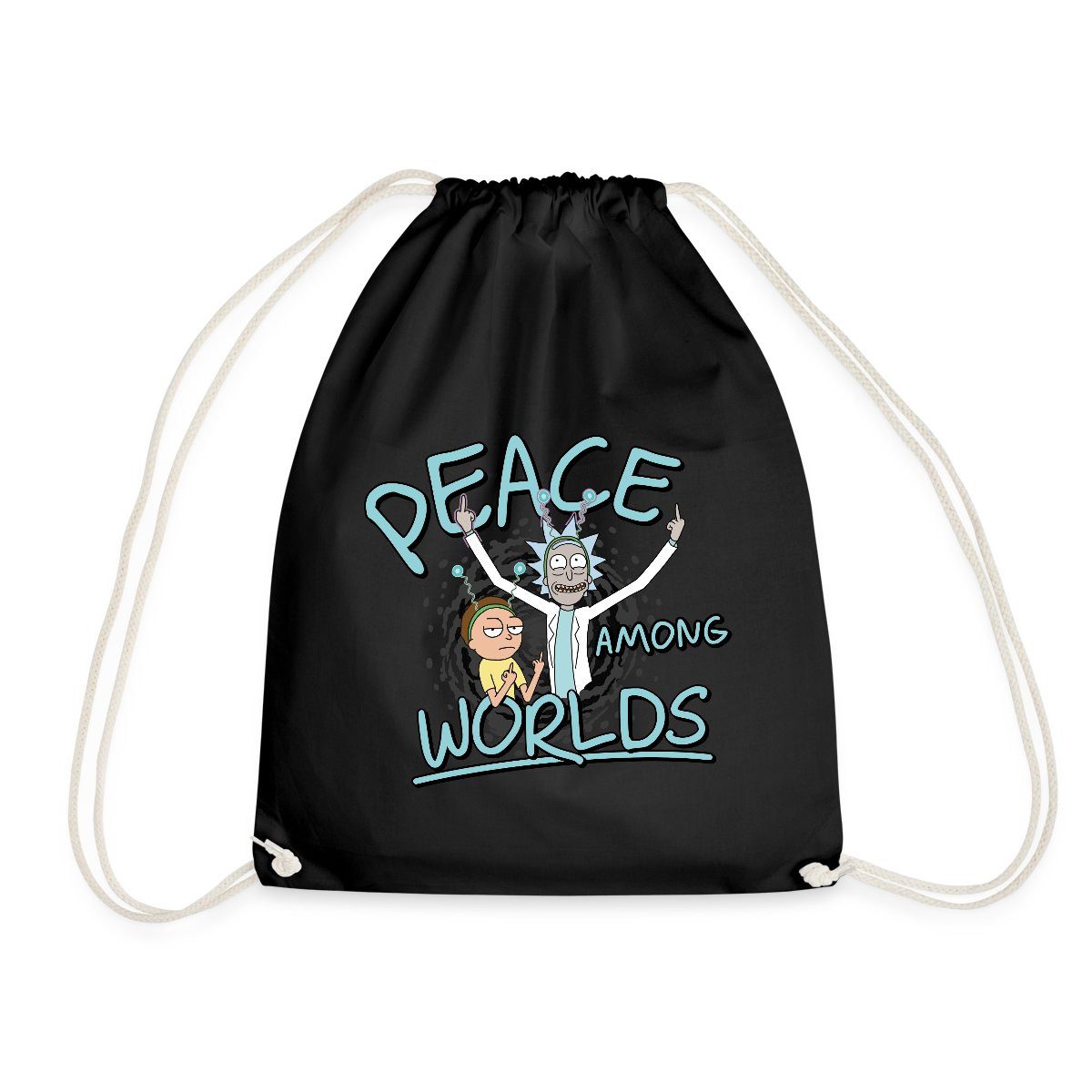 Spreadshirt Turnbeutel Rick & Morty Peace Among Worlds Turnbeutel (1-tlg)